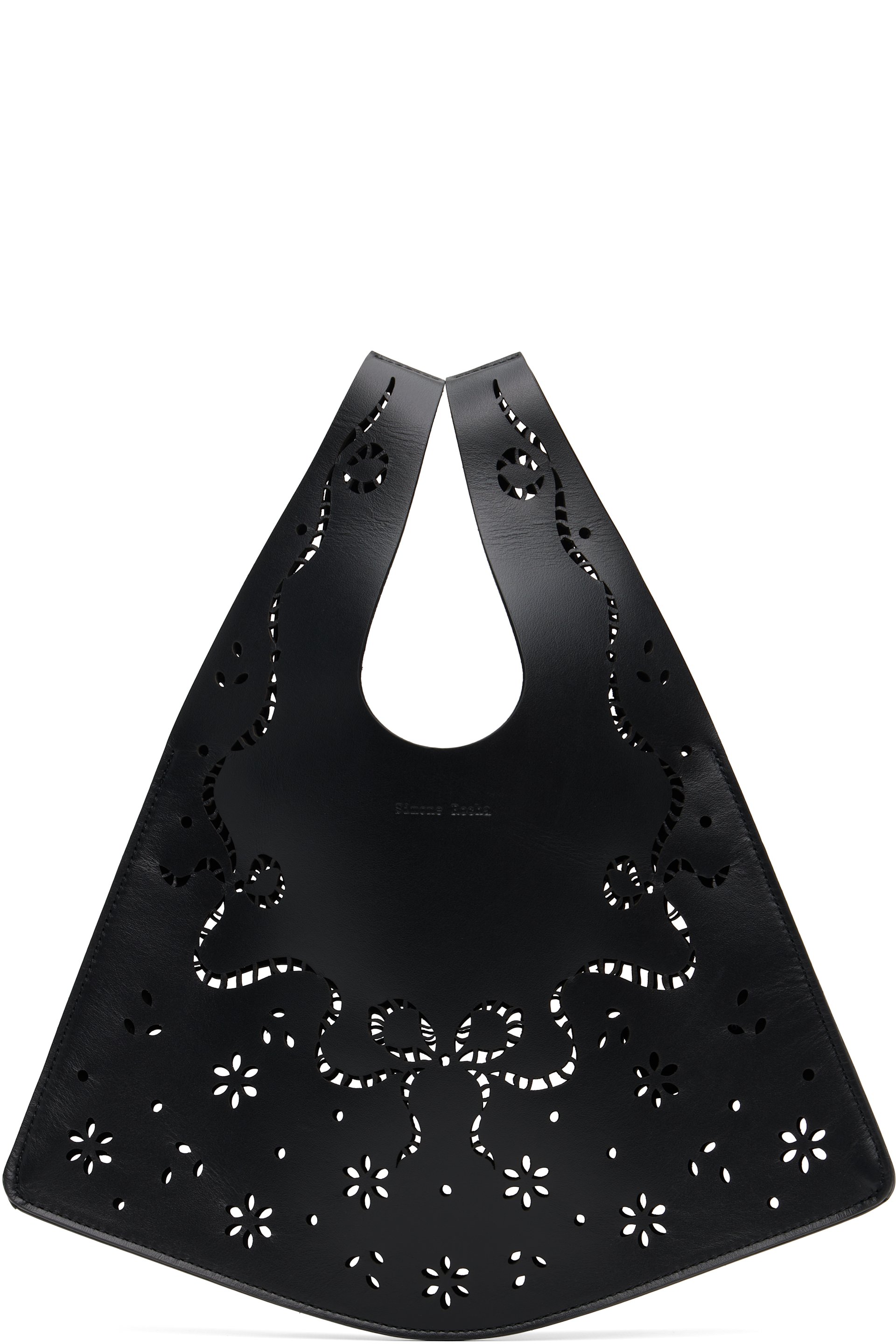 Simone Rocha - Black Mini Lasercut Lace Shopper Tote