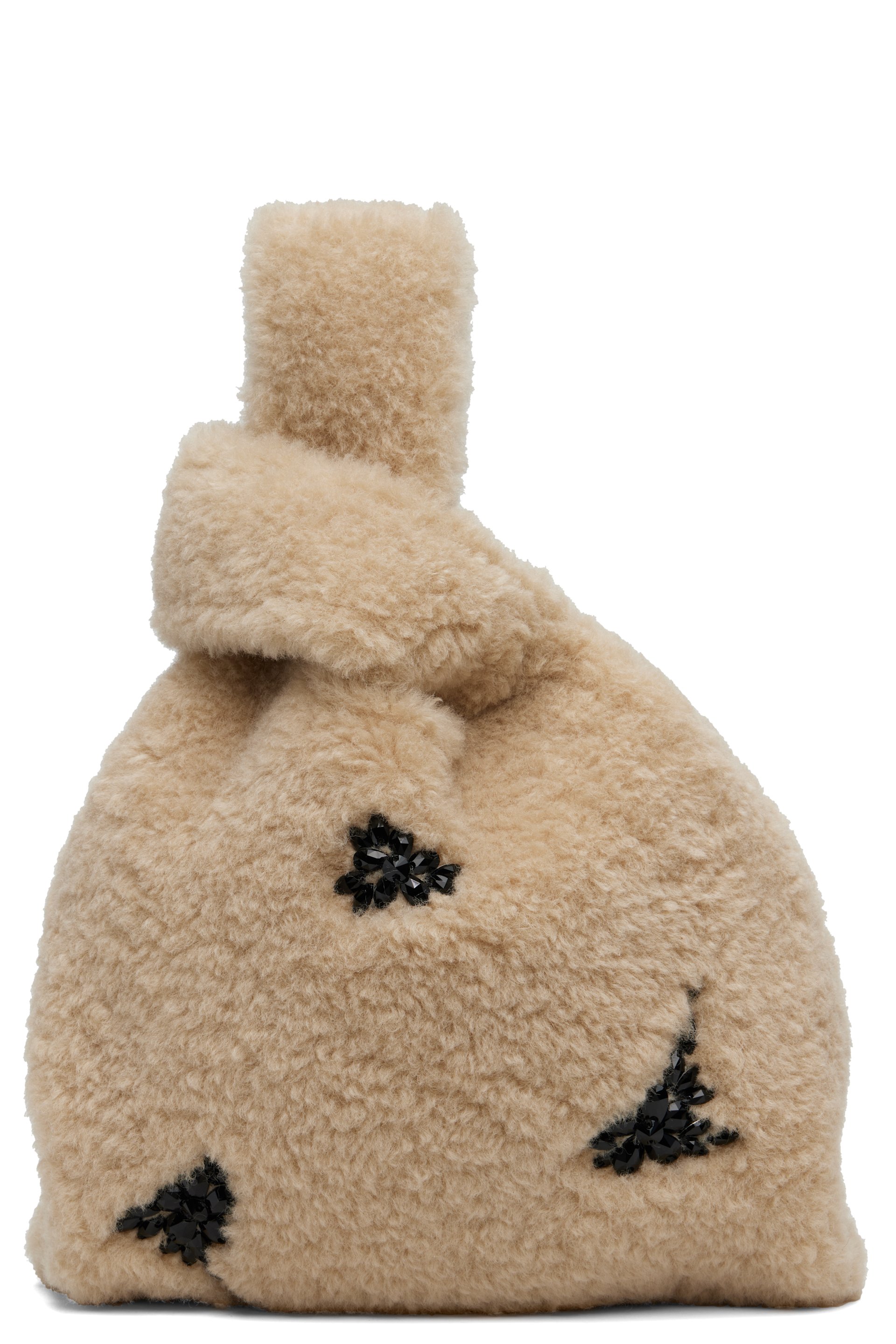 Simone Rocha - Beige Mini Embellished Faux Fur Shopper Tote