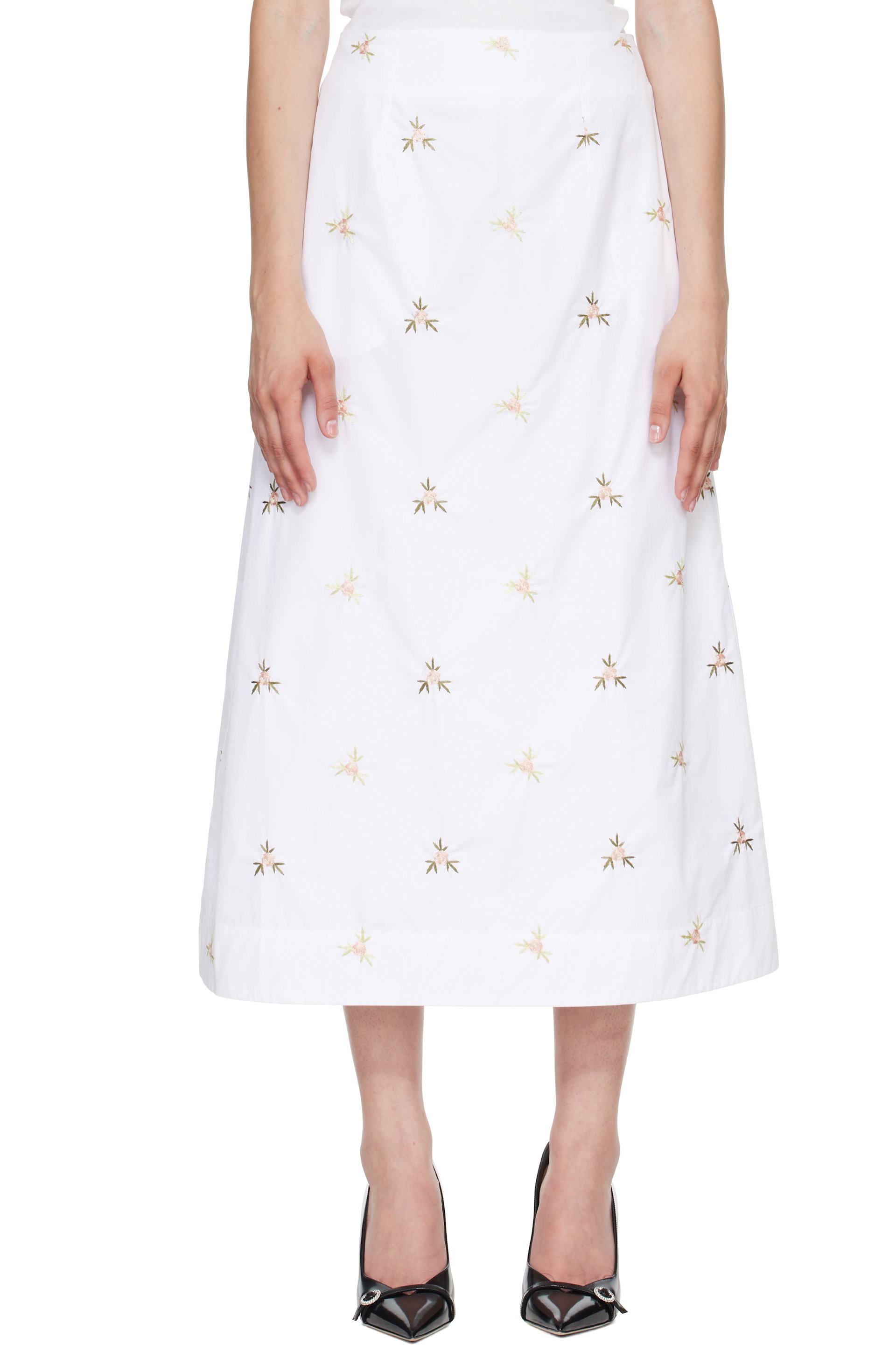 Simone Rocha - White Ripple Midi Skirt