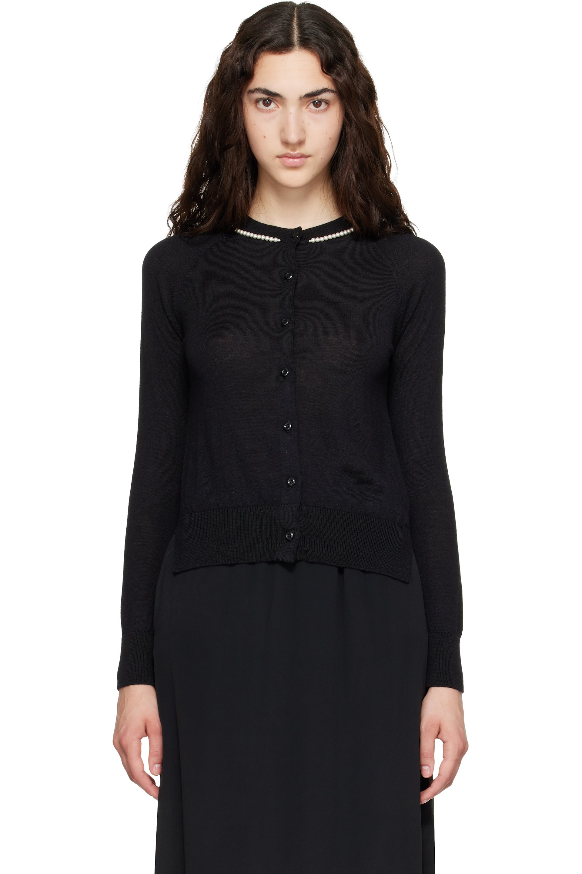 Simone Rocha - Black Classic Merino Silk Cardigan