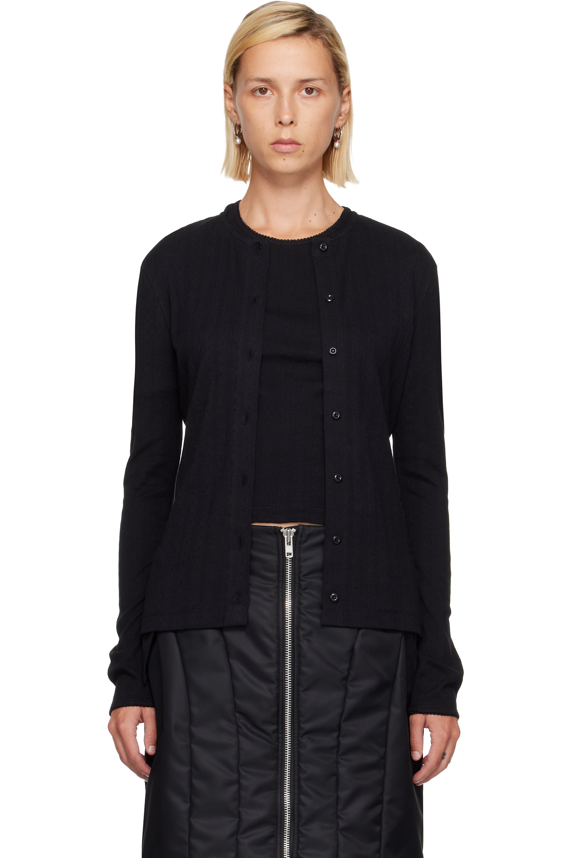 Simone Rocha - Black Pointelle Cardigan