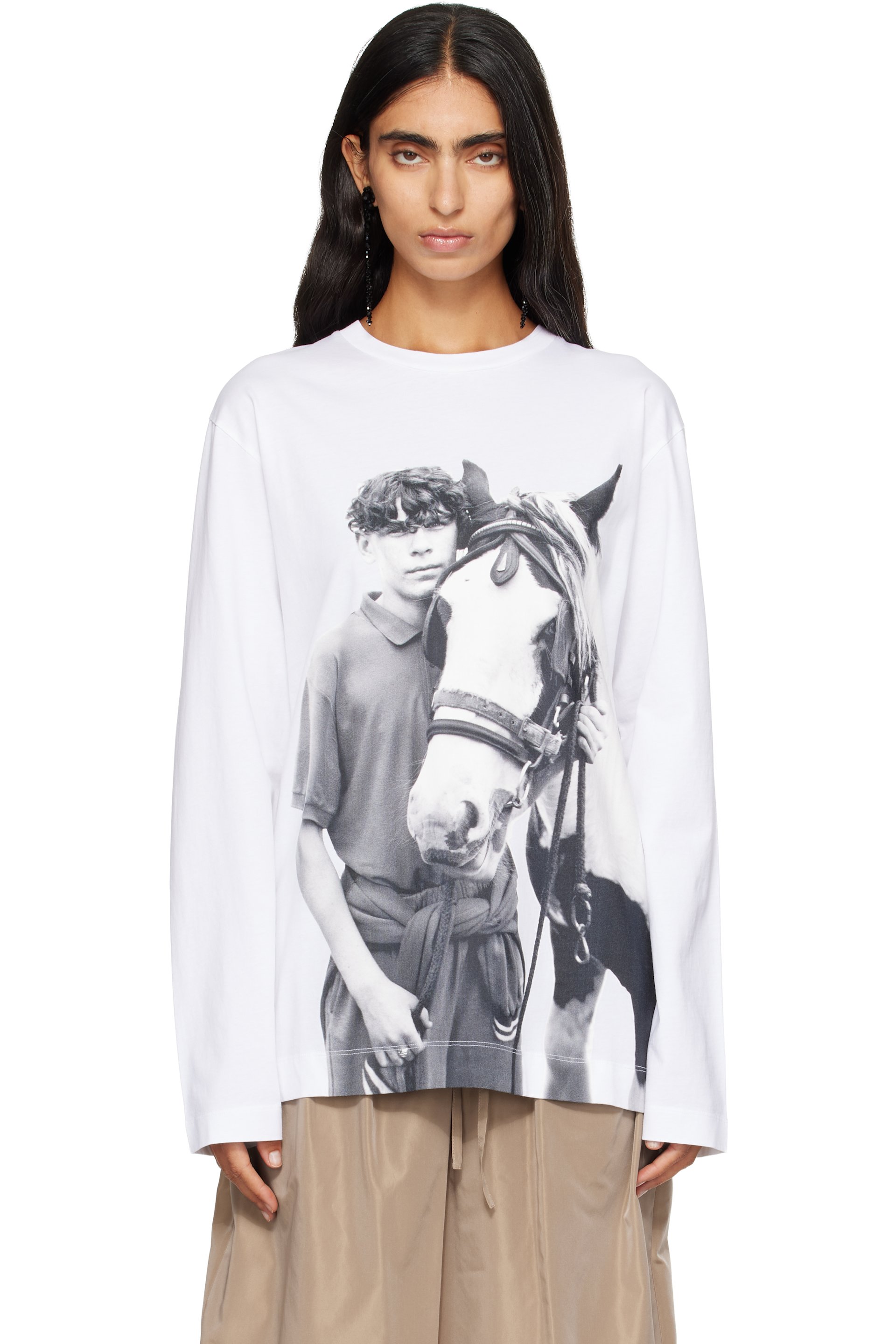 Simone Rocha - White 'Pony Kid' Print T-shirt