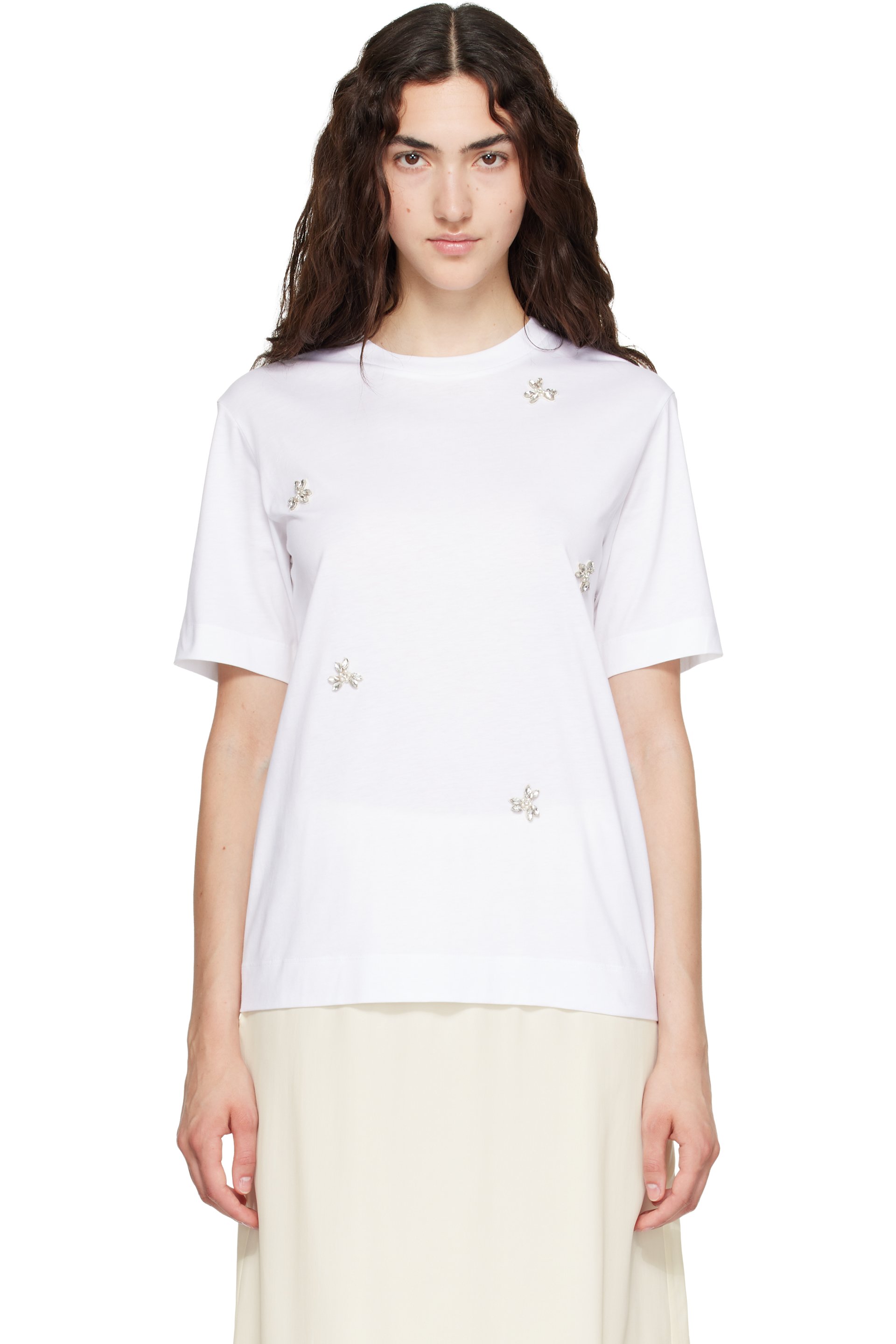 Simone Rocha - White Embellished Boy T-shirt