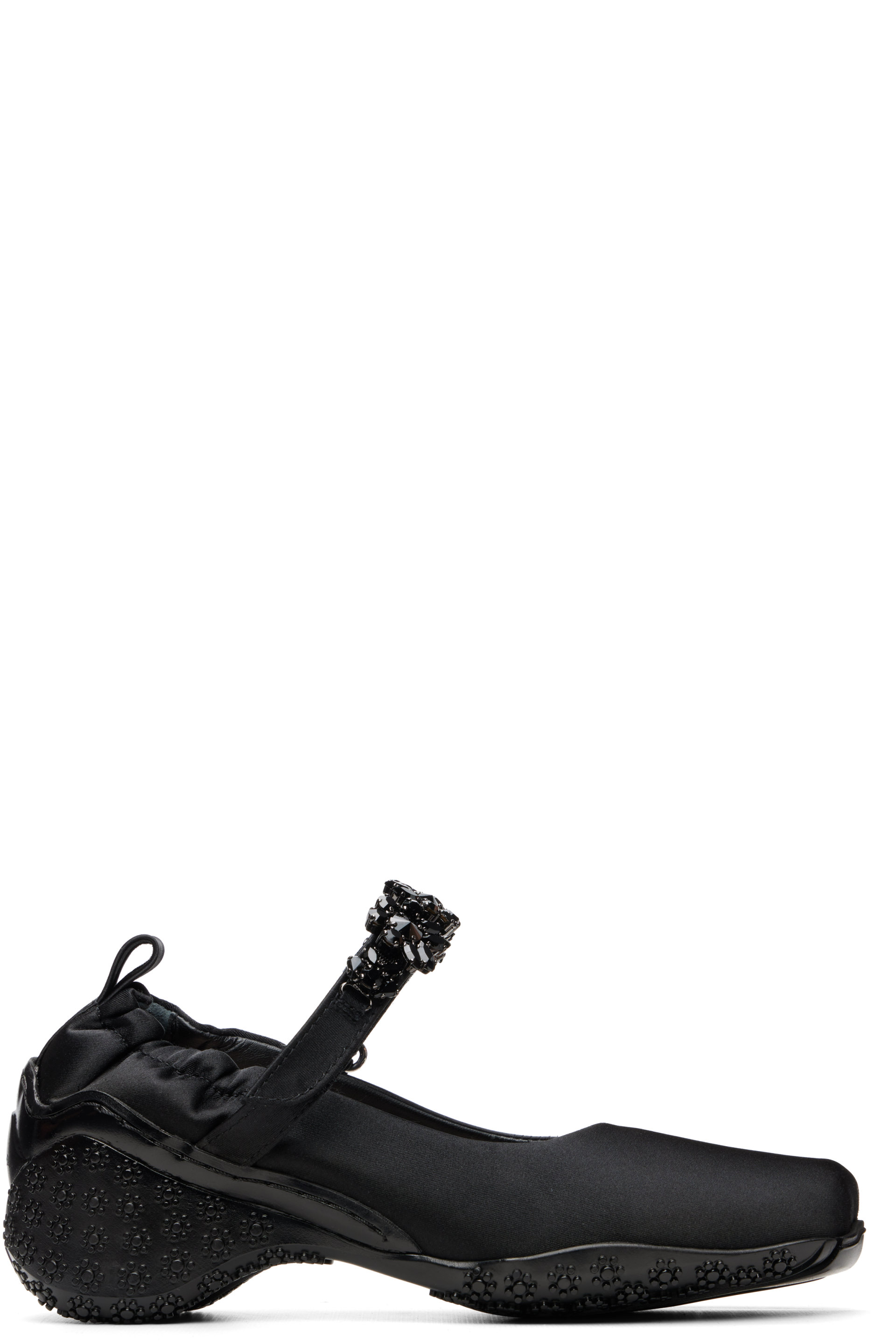 Simone Rocha - Black Satin Turbo Ballet Runner Loafers