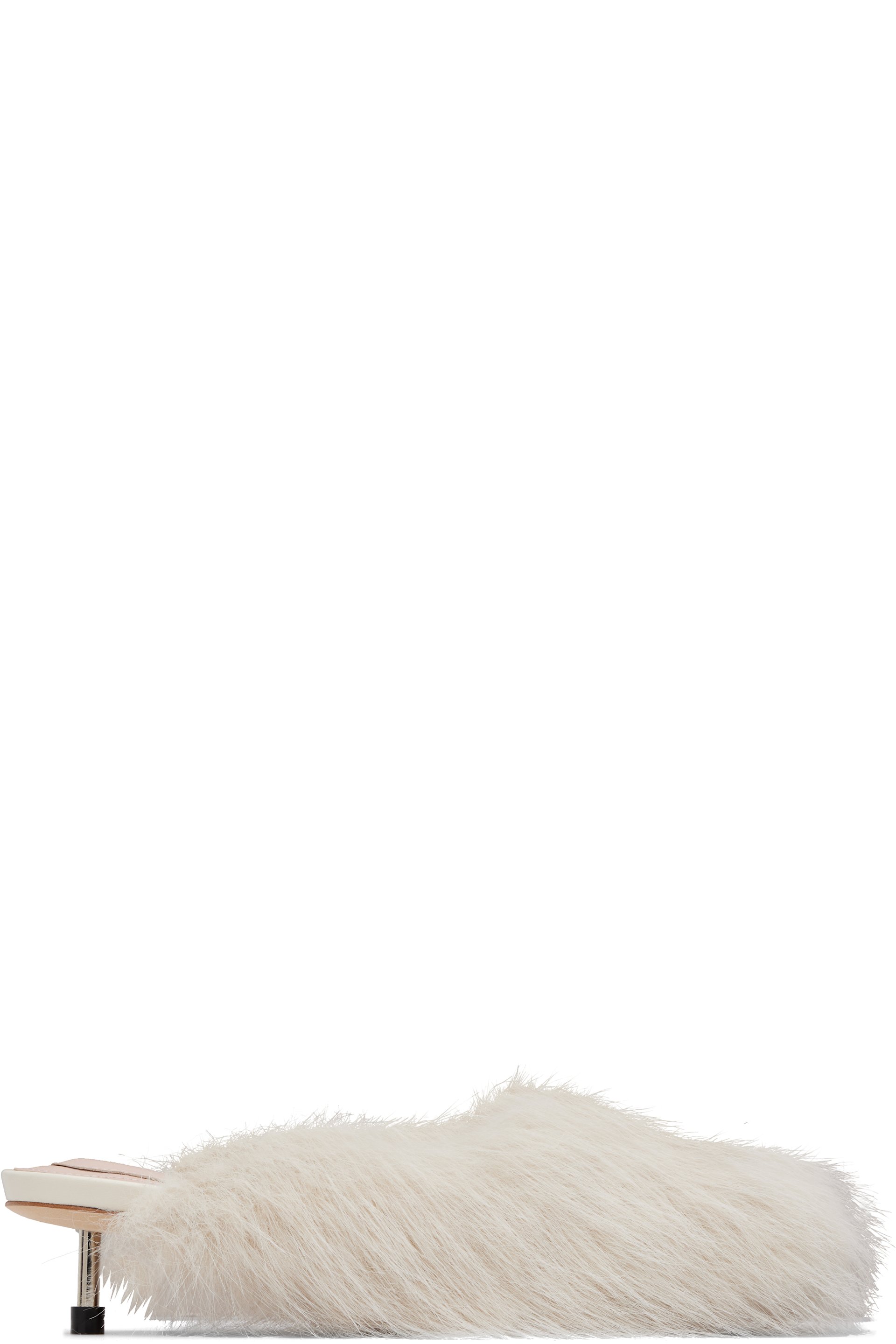 Simone Rocha - Off-White Faux Fur Mule Heels