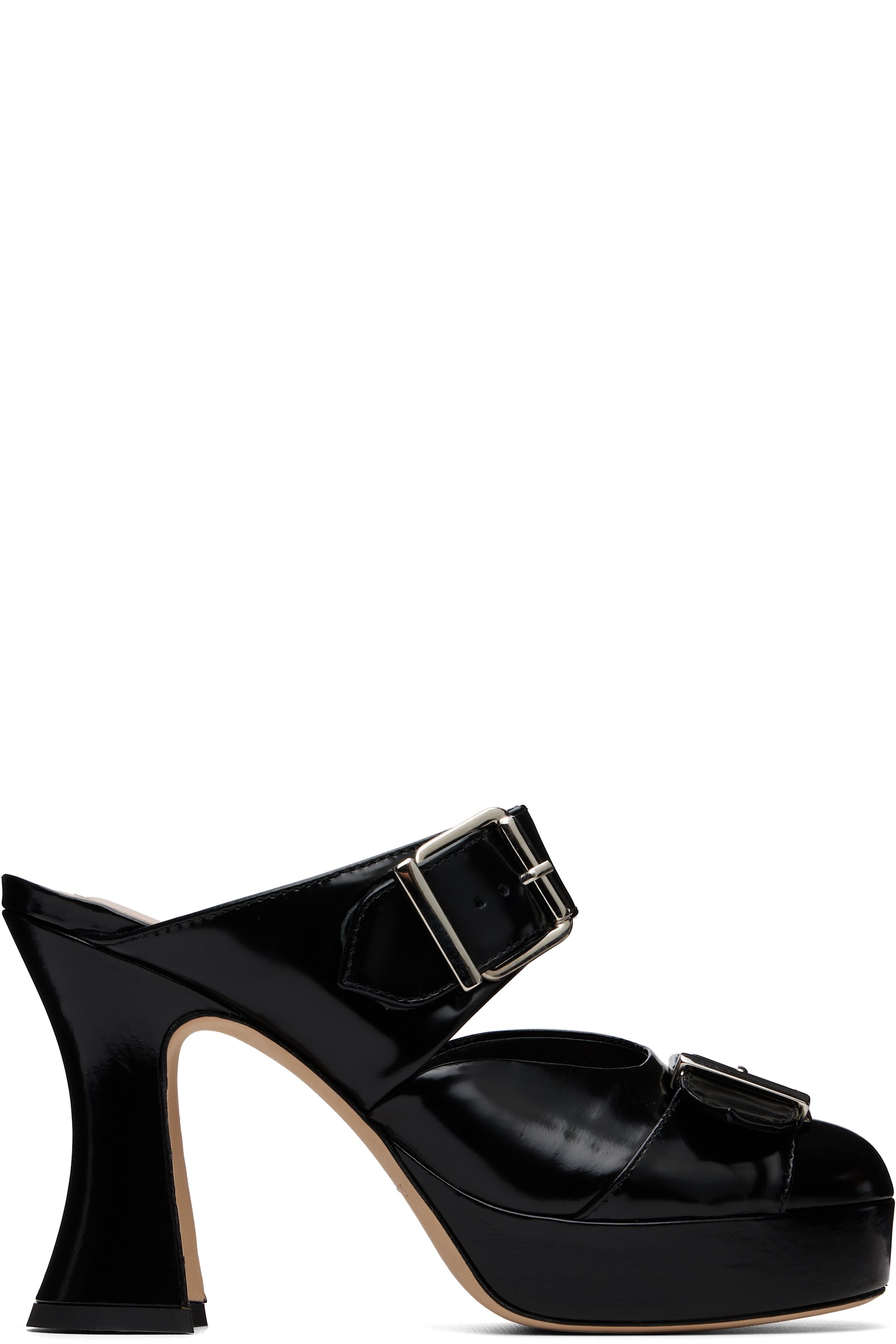 Simone Rocha - Black Buckle Sculpt Heels