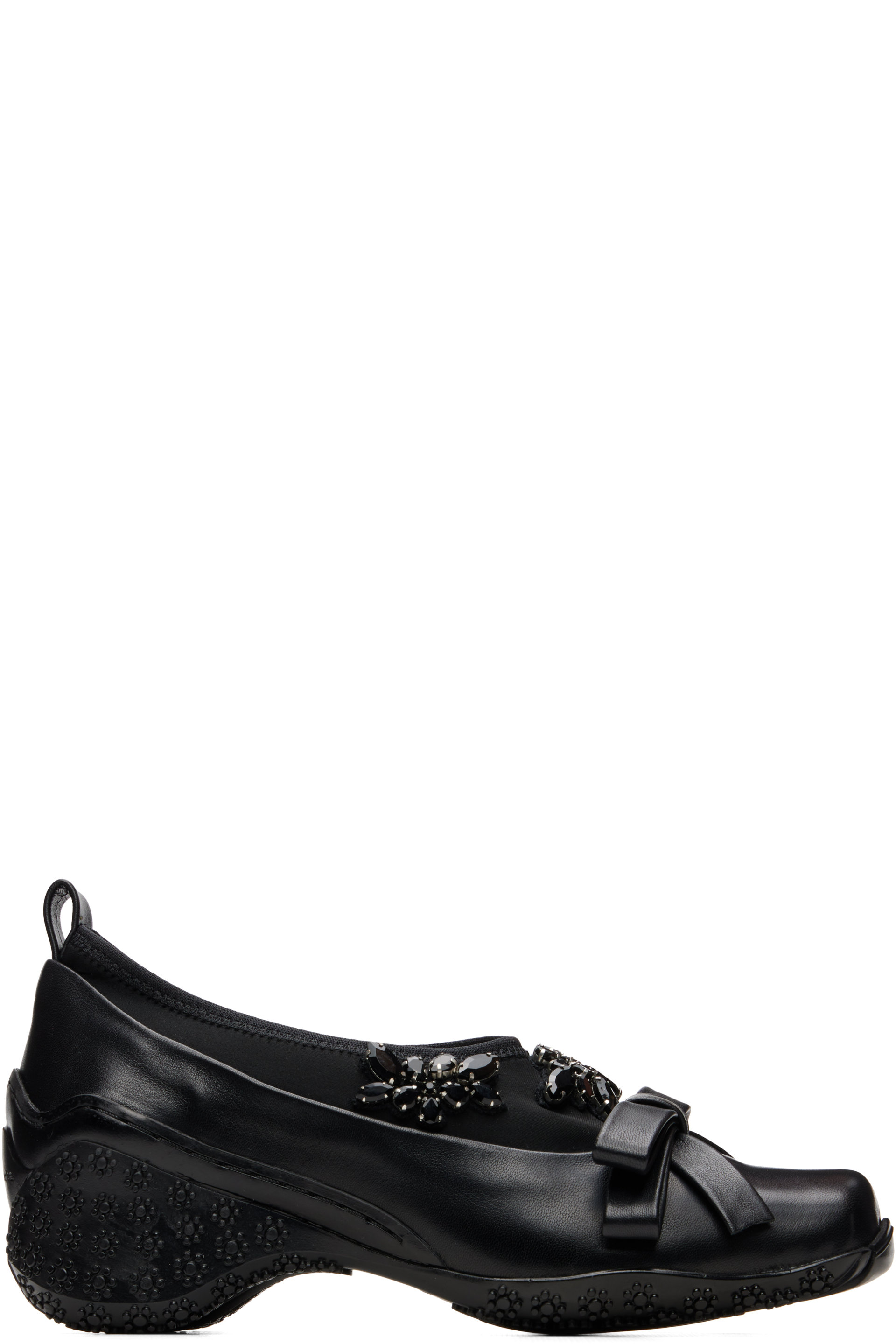 Simone Rocha - Black Embellished Bow Ballet Loafers
