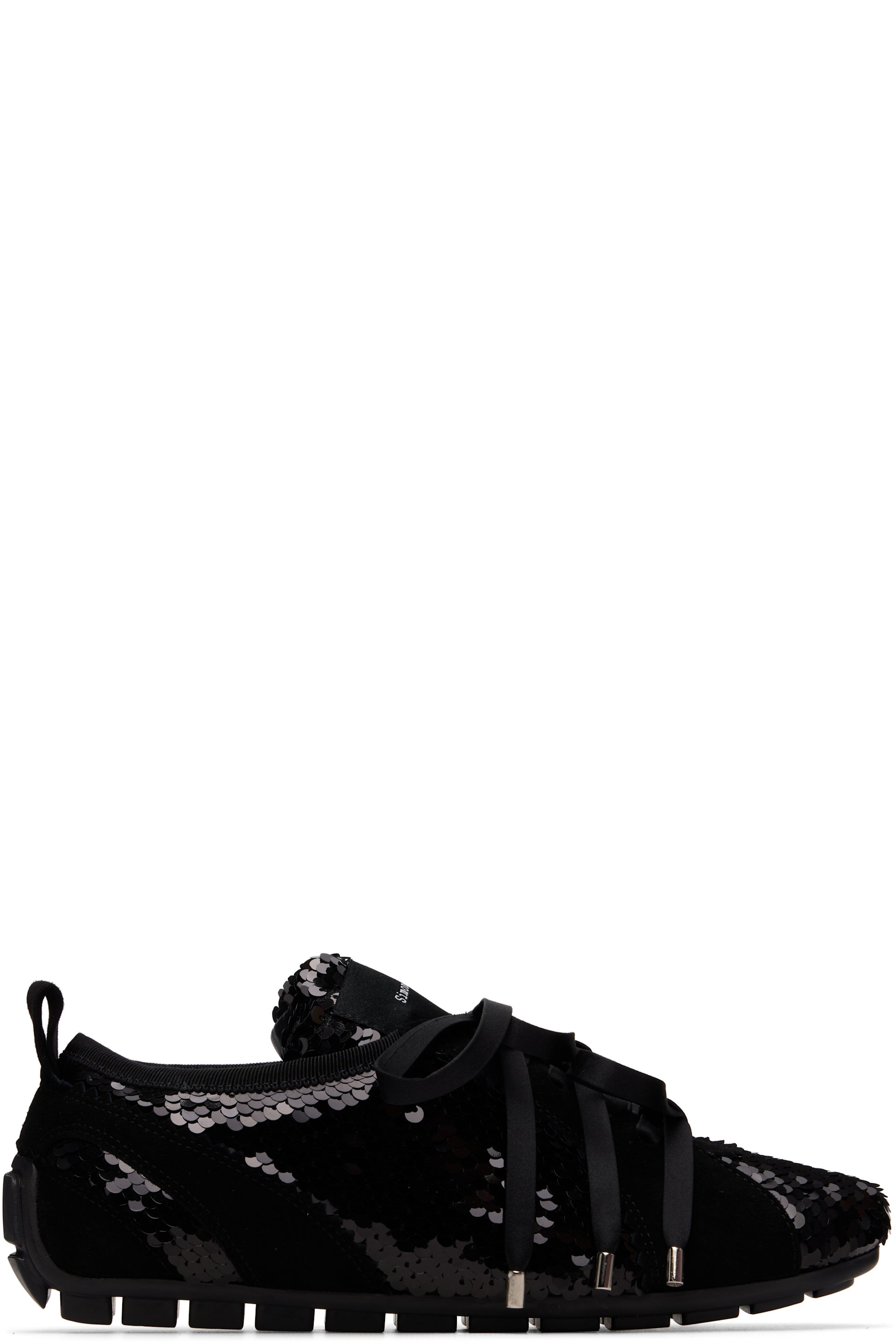 Simone Rocha - Baskets de style ballerine noires à semelle crantée