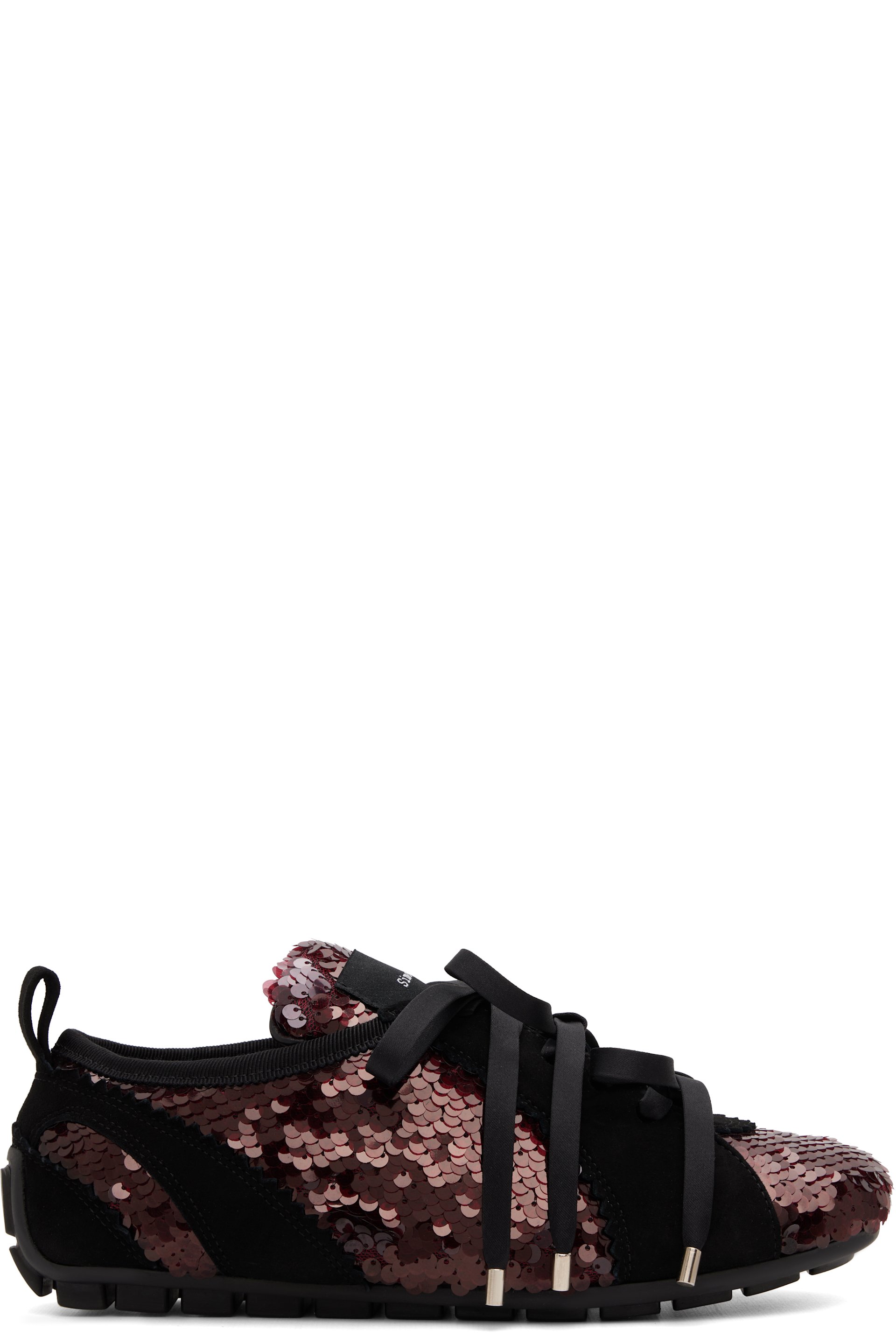 Simone Rocha - Burgundy & Black Ballerina Grip Sneakers