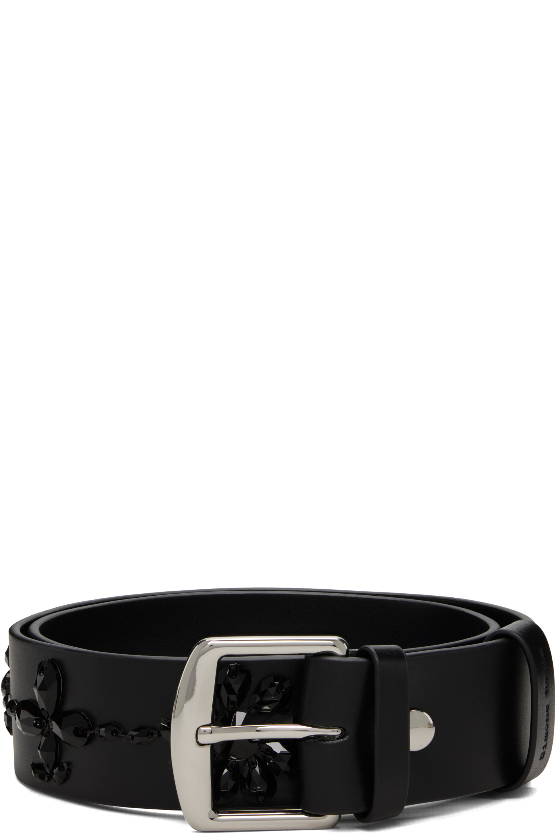 Simone Rocha - Ceinture noire en cuir à ornements