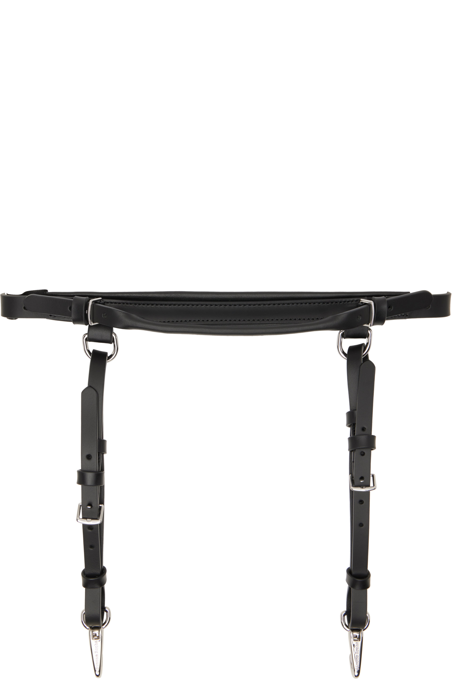 Simone Rocha - Ceinture Bridle noire à deux passants et à pampille
