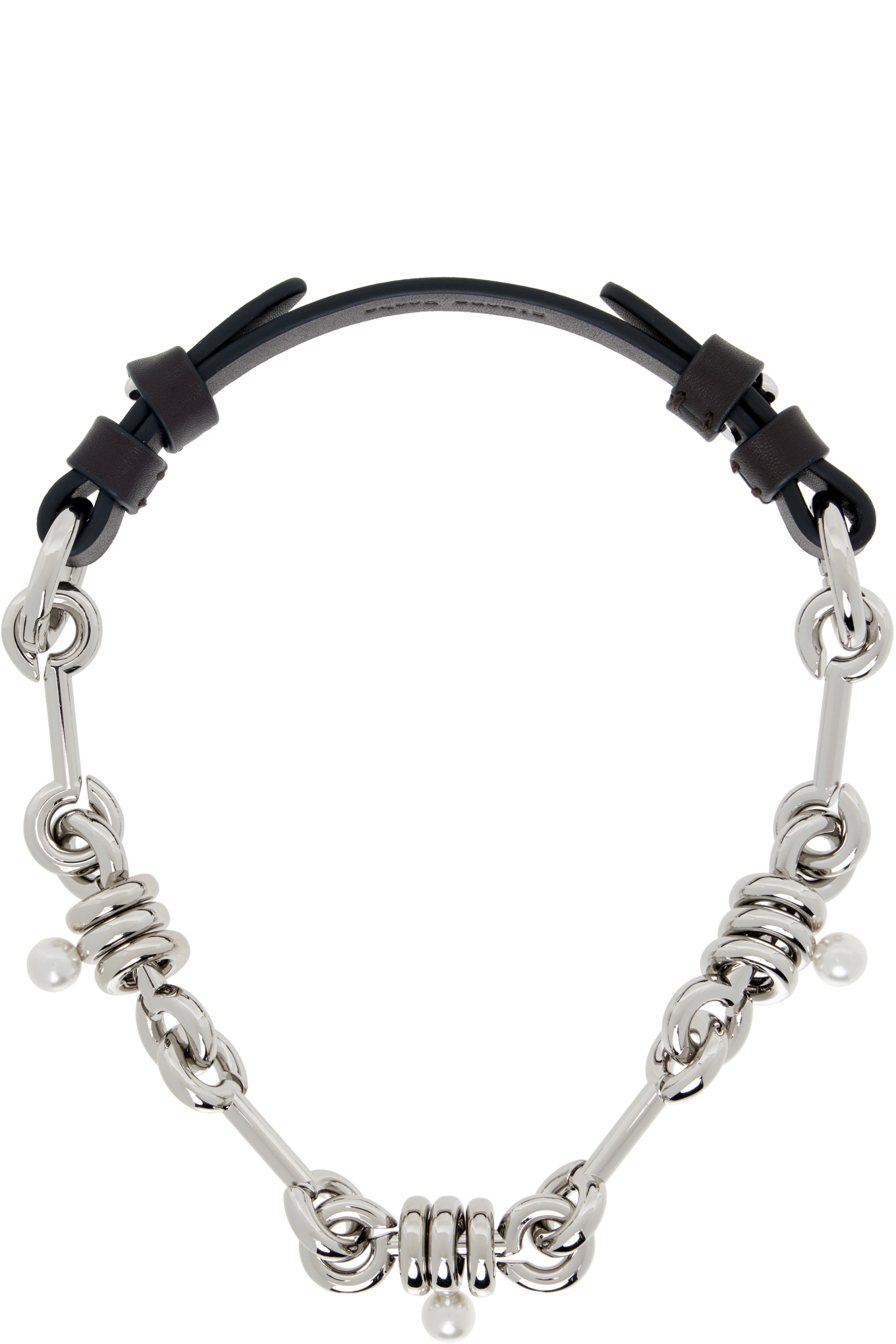 Simone Rocha - Collier Bridle en chaine à maillons étagés et à perles artificielles