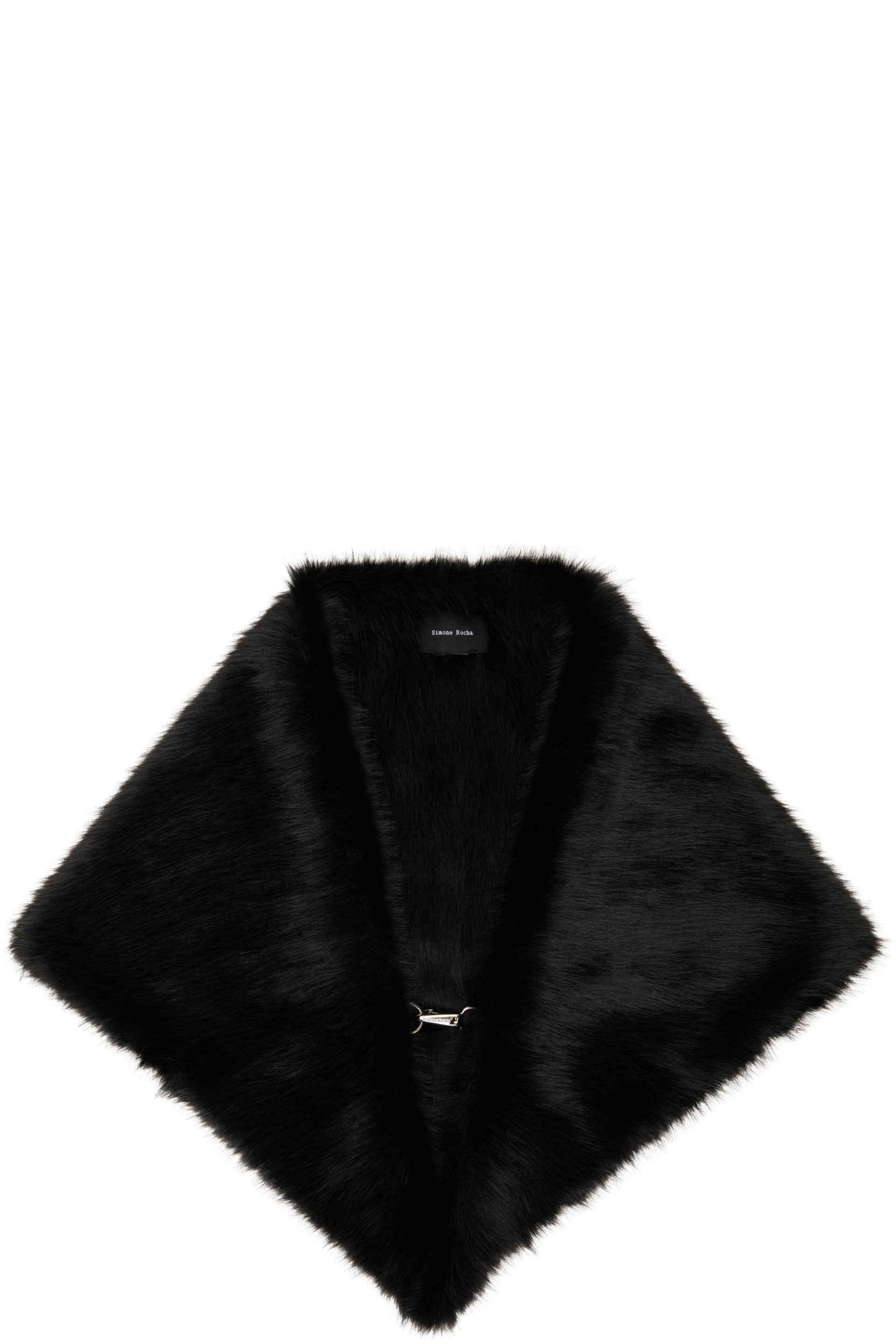 Simone Rocha - 黑色 Faux-Fur Clip 围巾
