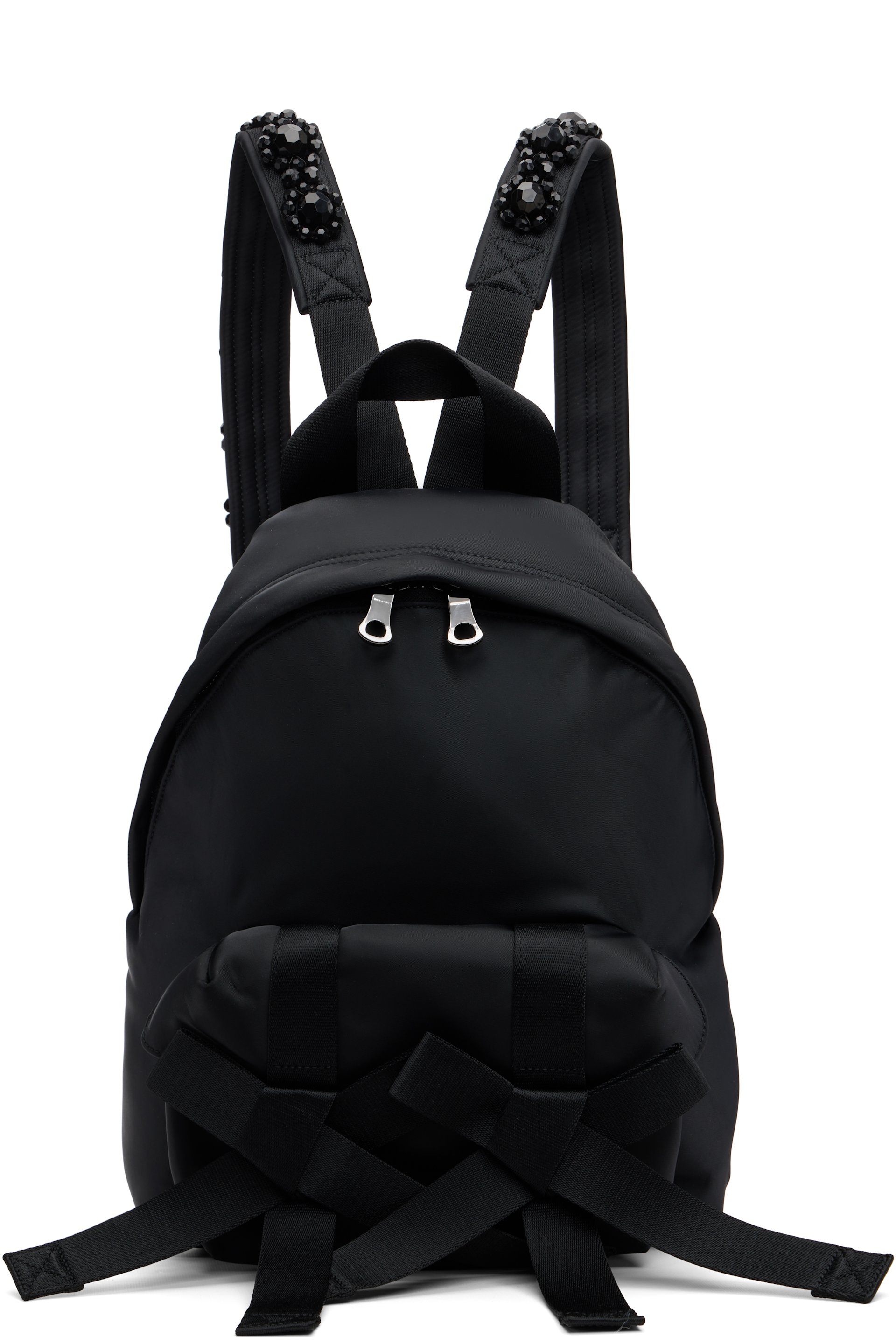 Simone Rocha - Black Beaded Utility Bow Backpack