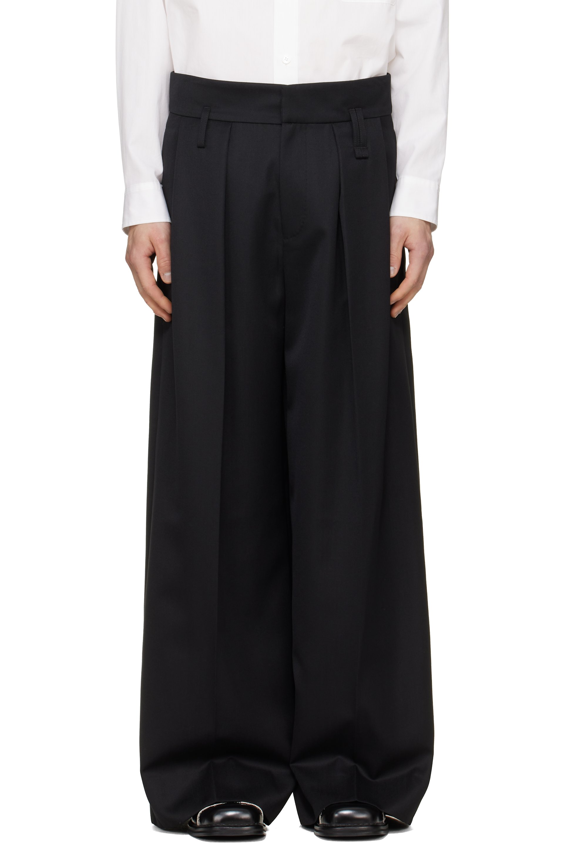 Simone Rocha - ブラック Peeling Waist ワイドパンツ