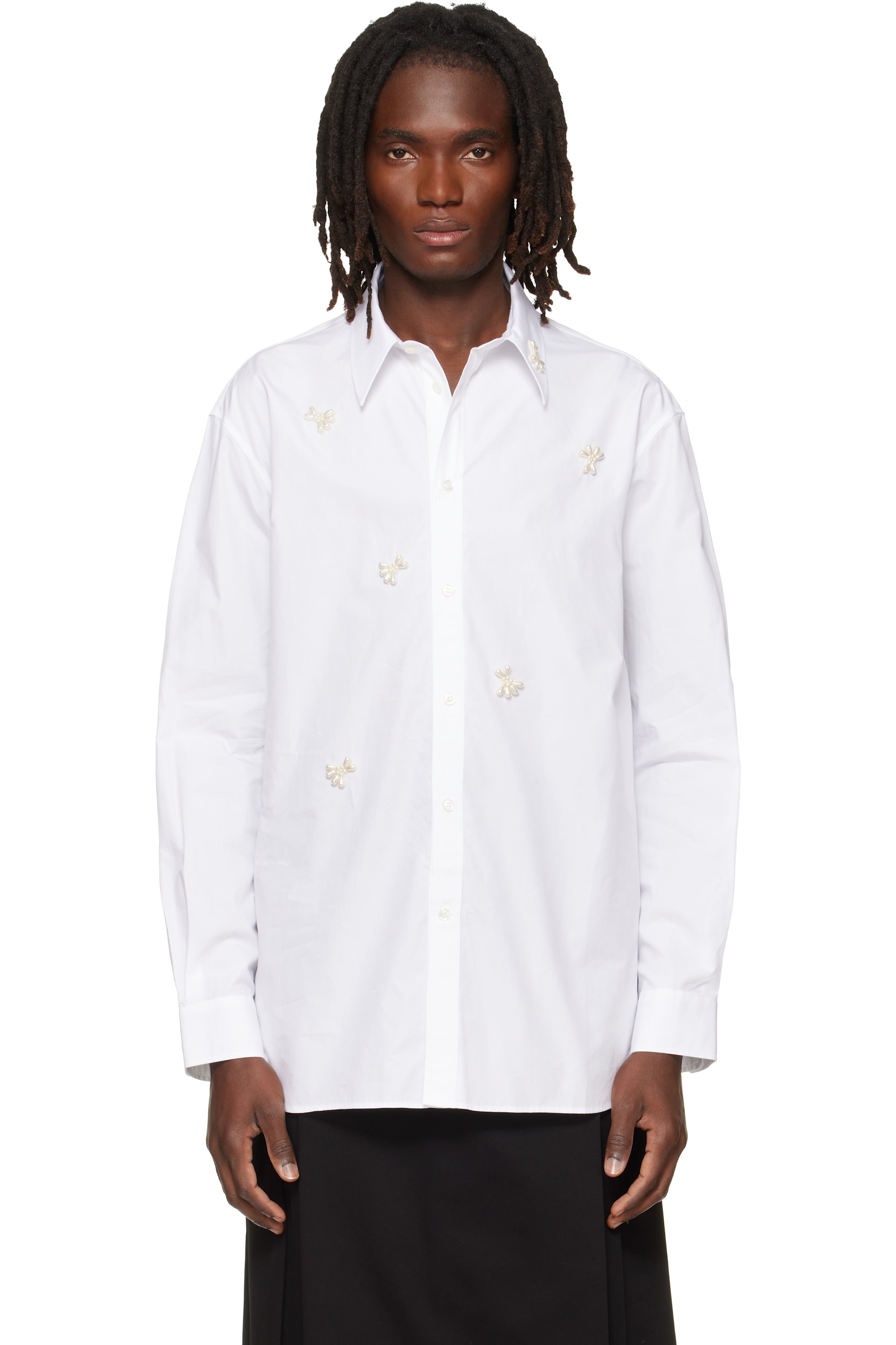 Simone Rocha - White Turbo Beaded Easy Shirt