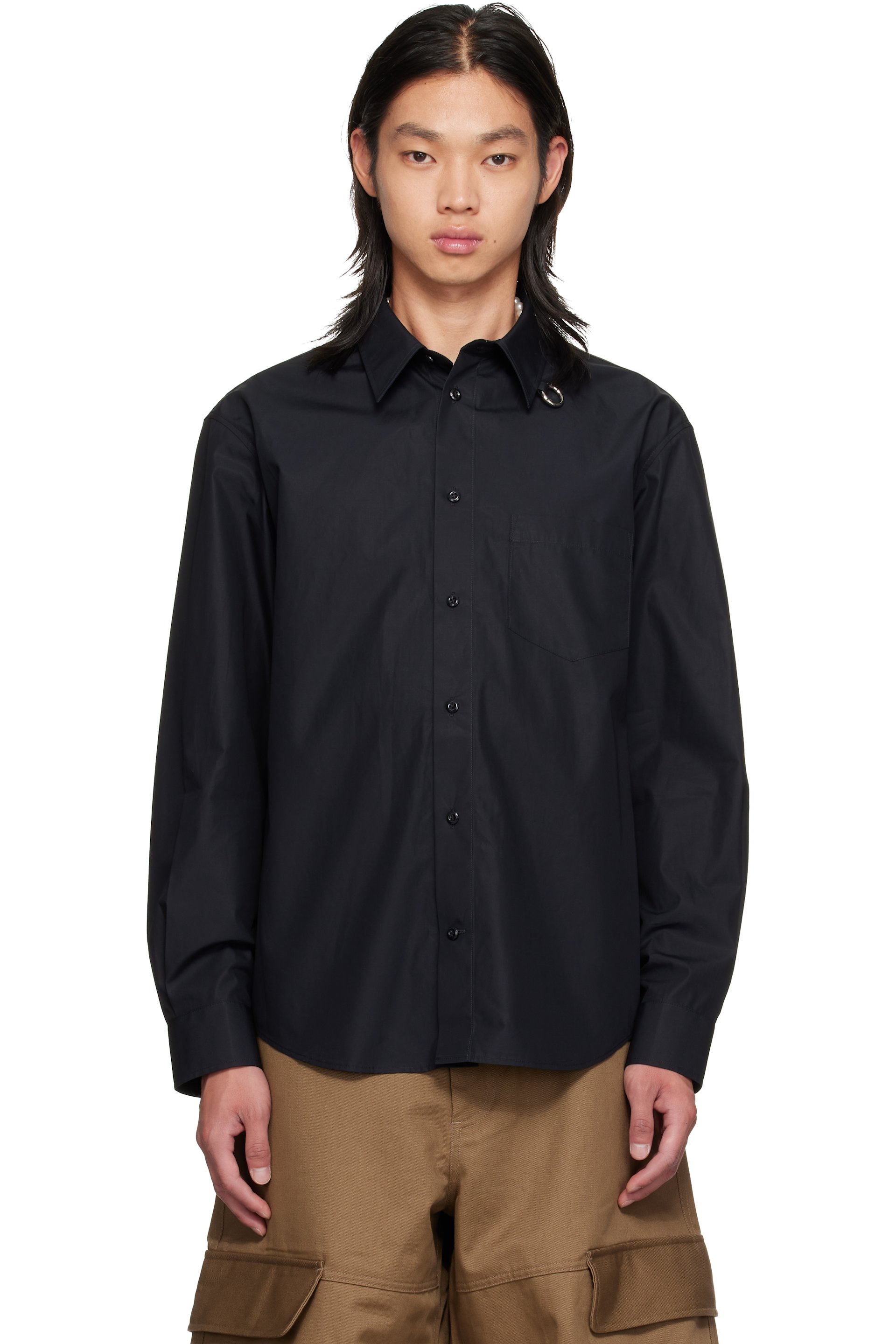 Simone Rocha - Black Split Ring Classic Shirt