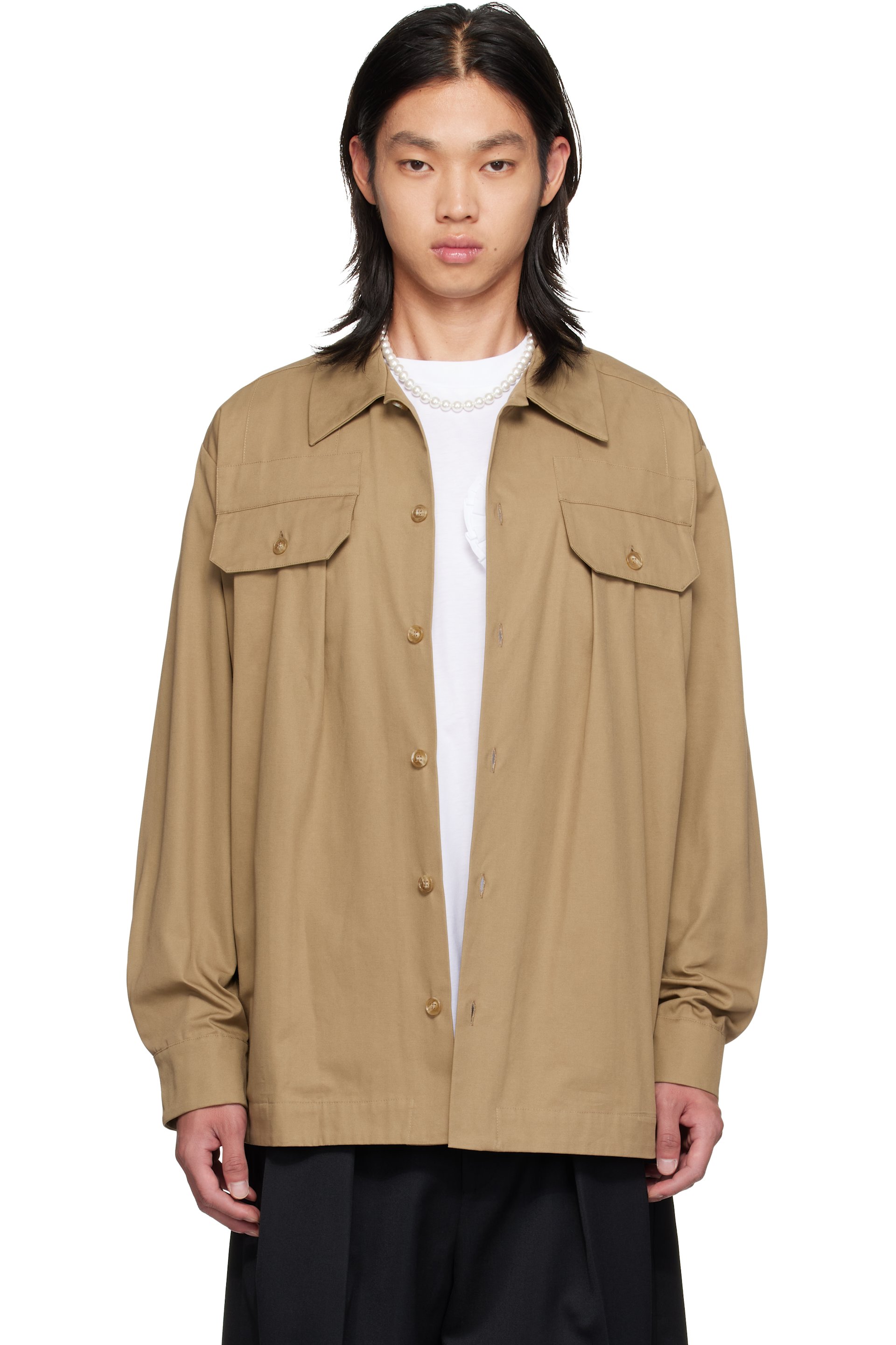 Simone Rocha - Beige Military Overshirt