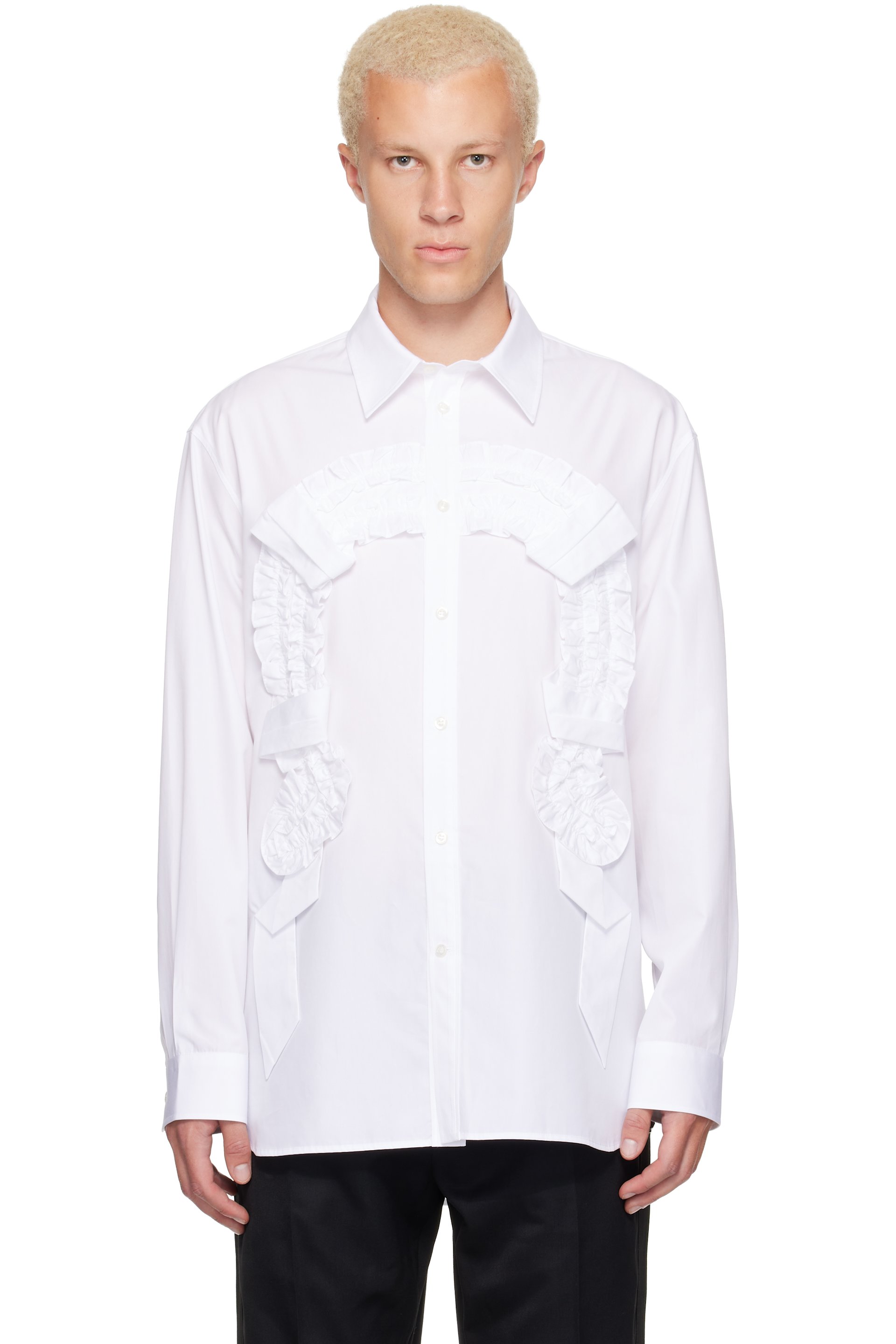 Simone Rocha - Chemise décontractée blanche à volants