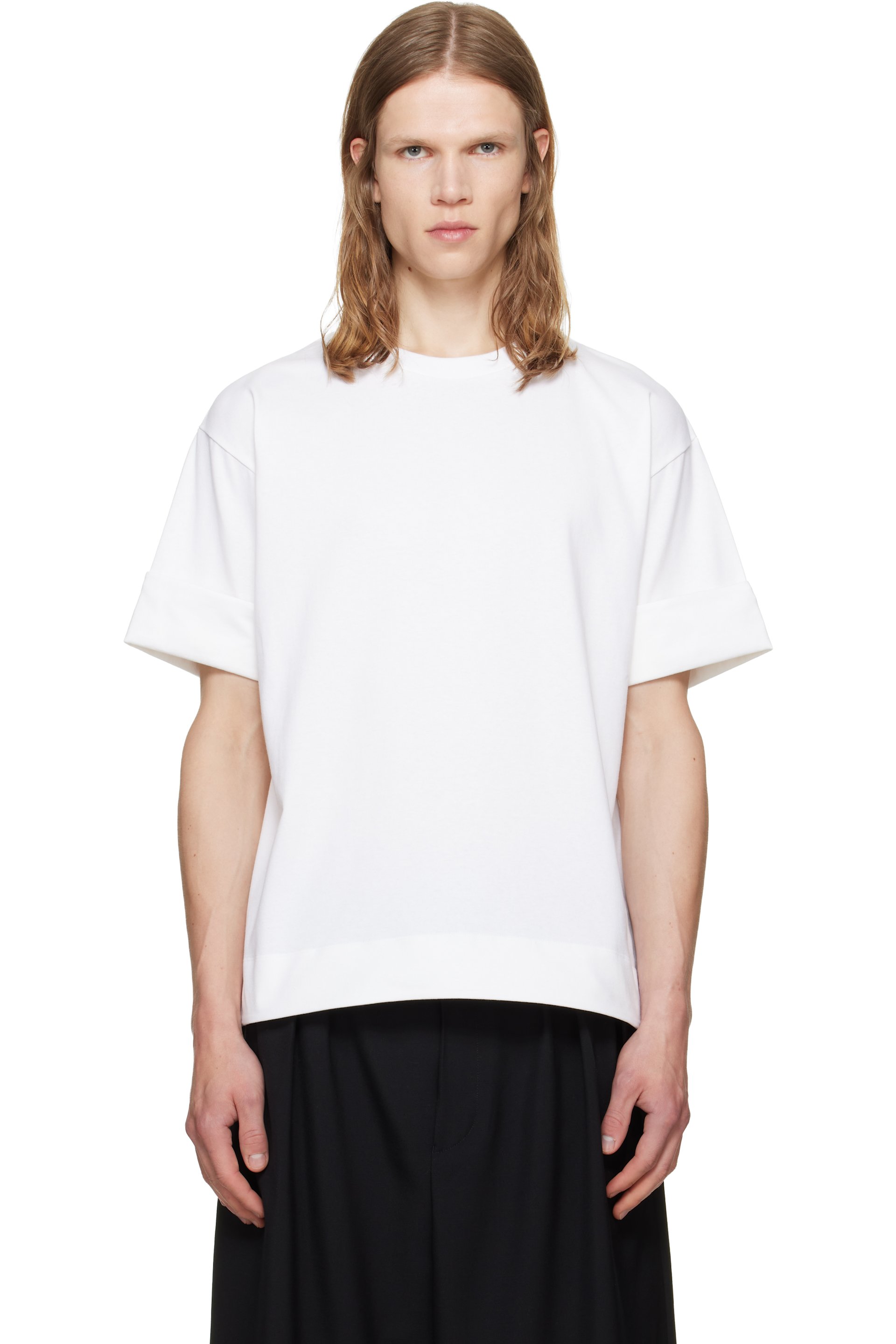 Simone Rocha - White Fitted Wire Turnup T-shirt