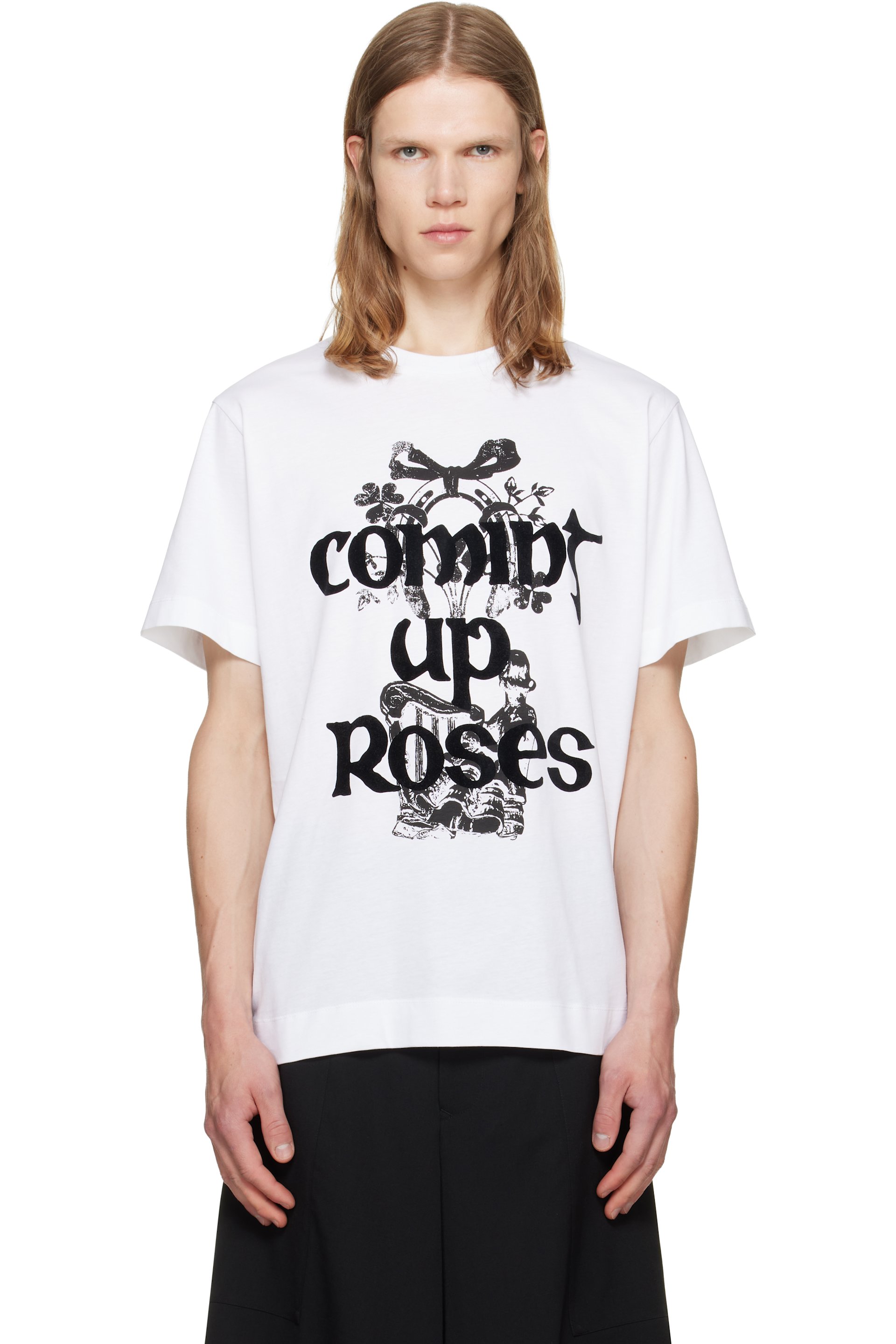 Simone Rocha - White 'Coming Up Roses' Print T-shirt