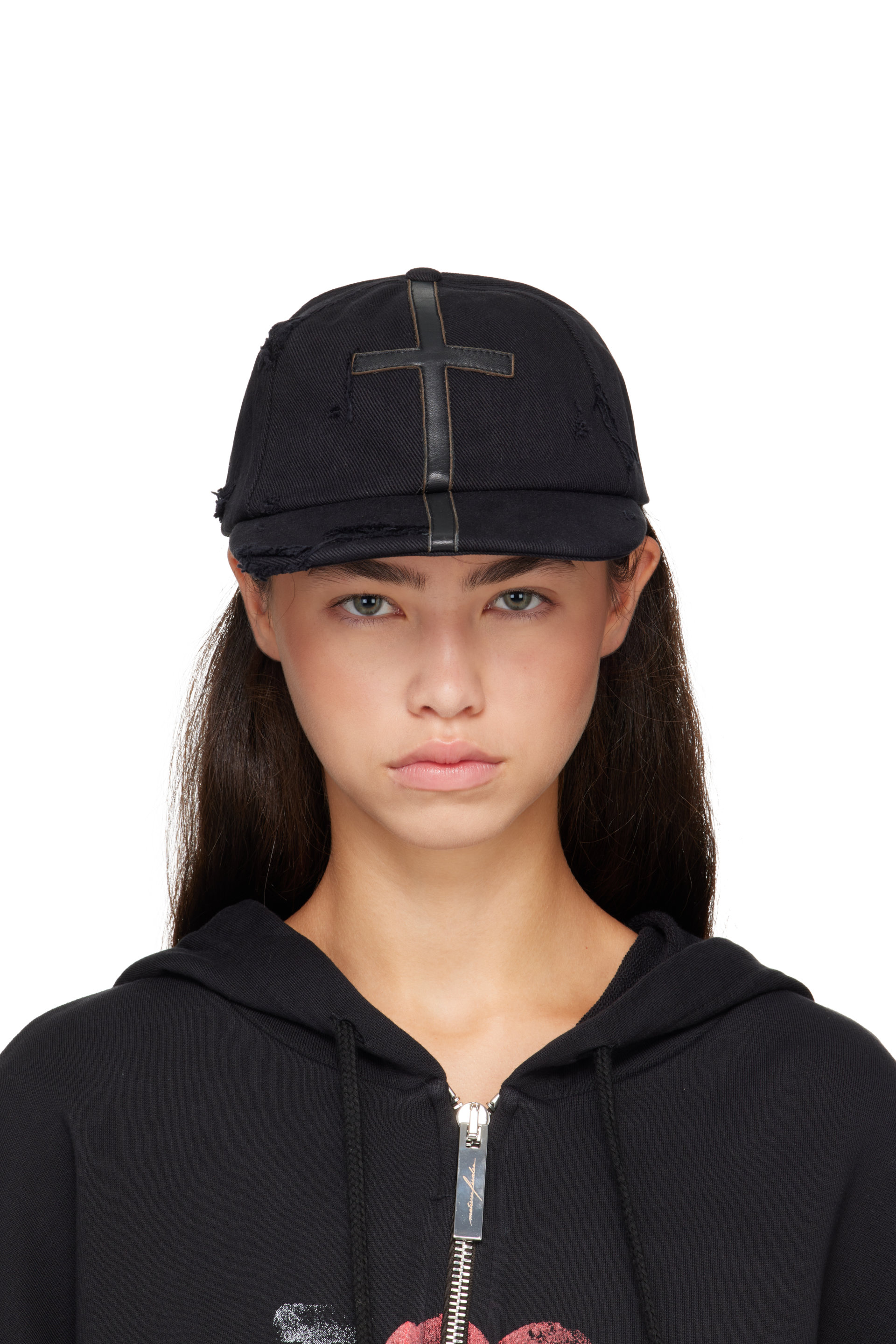 MATIÈRES FÉCALES - Black Symbol Leather Cap