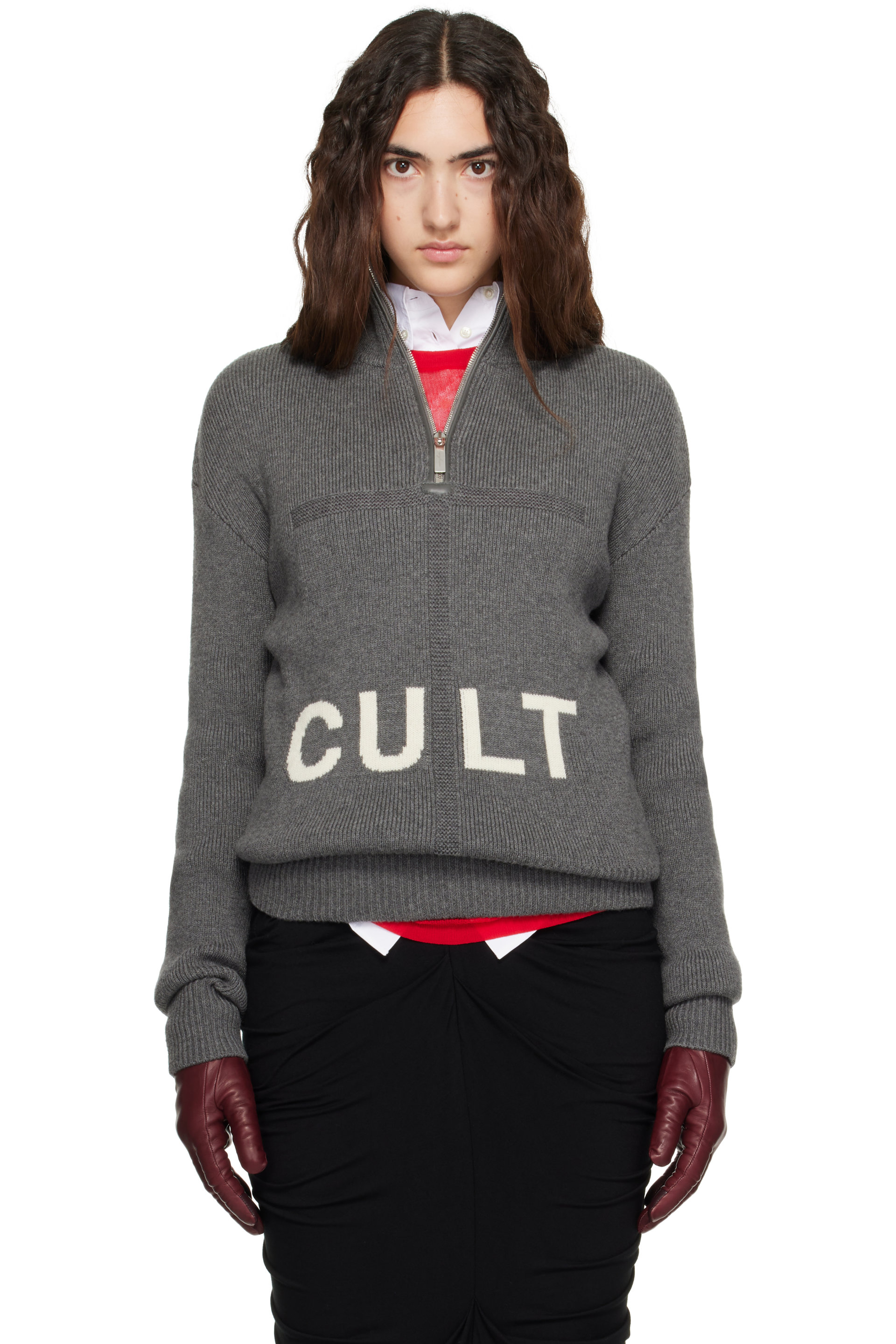 MATIÈRES FÉCALES - Gray 'Cult' Sweater
