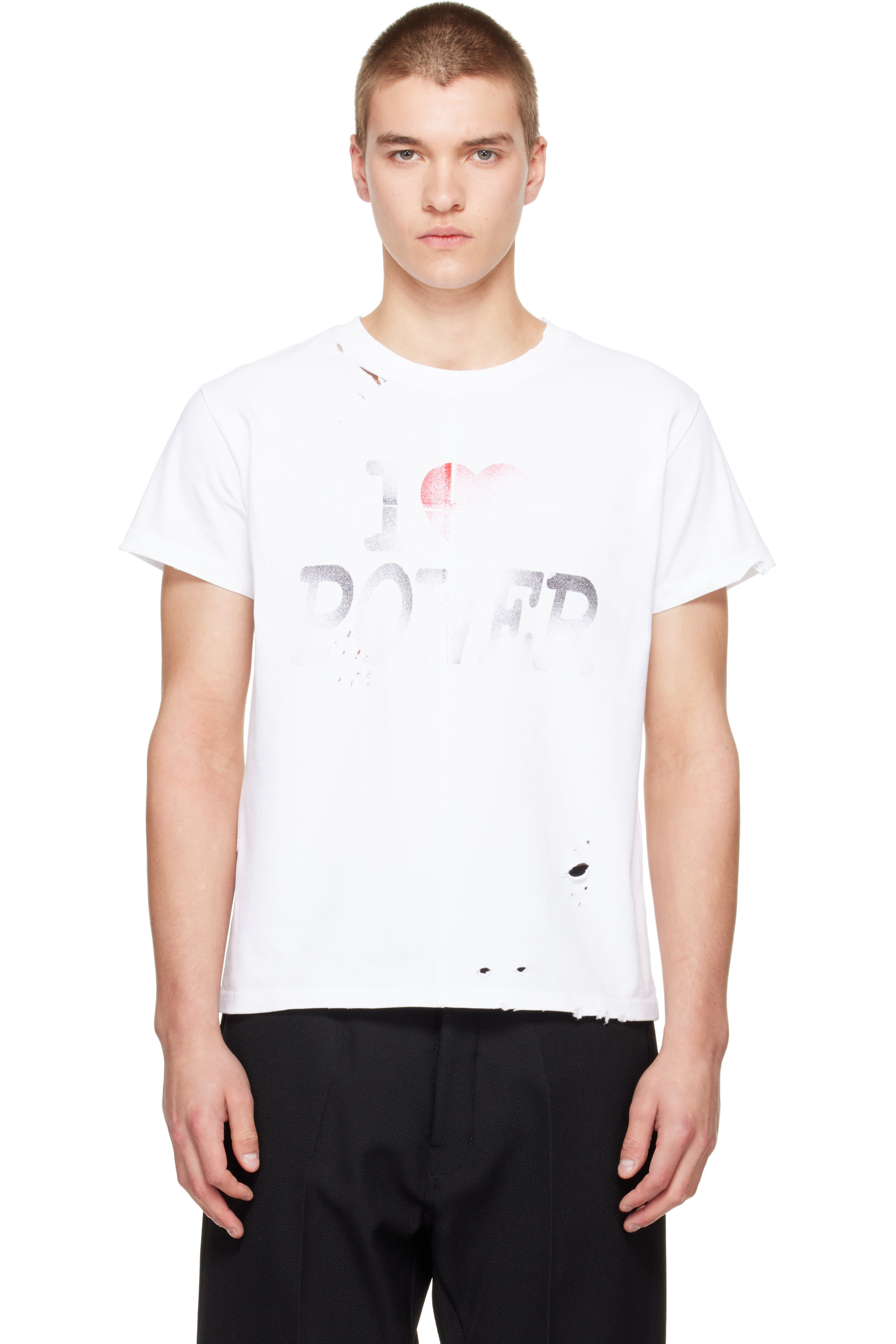 MATIÈRES FÉCALES - White Short-Sleeve Power T-shirt