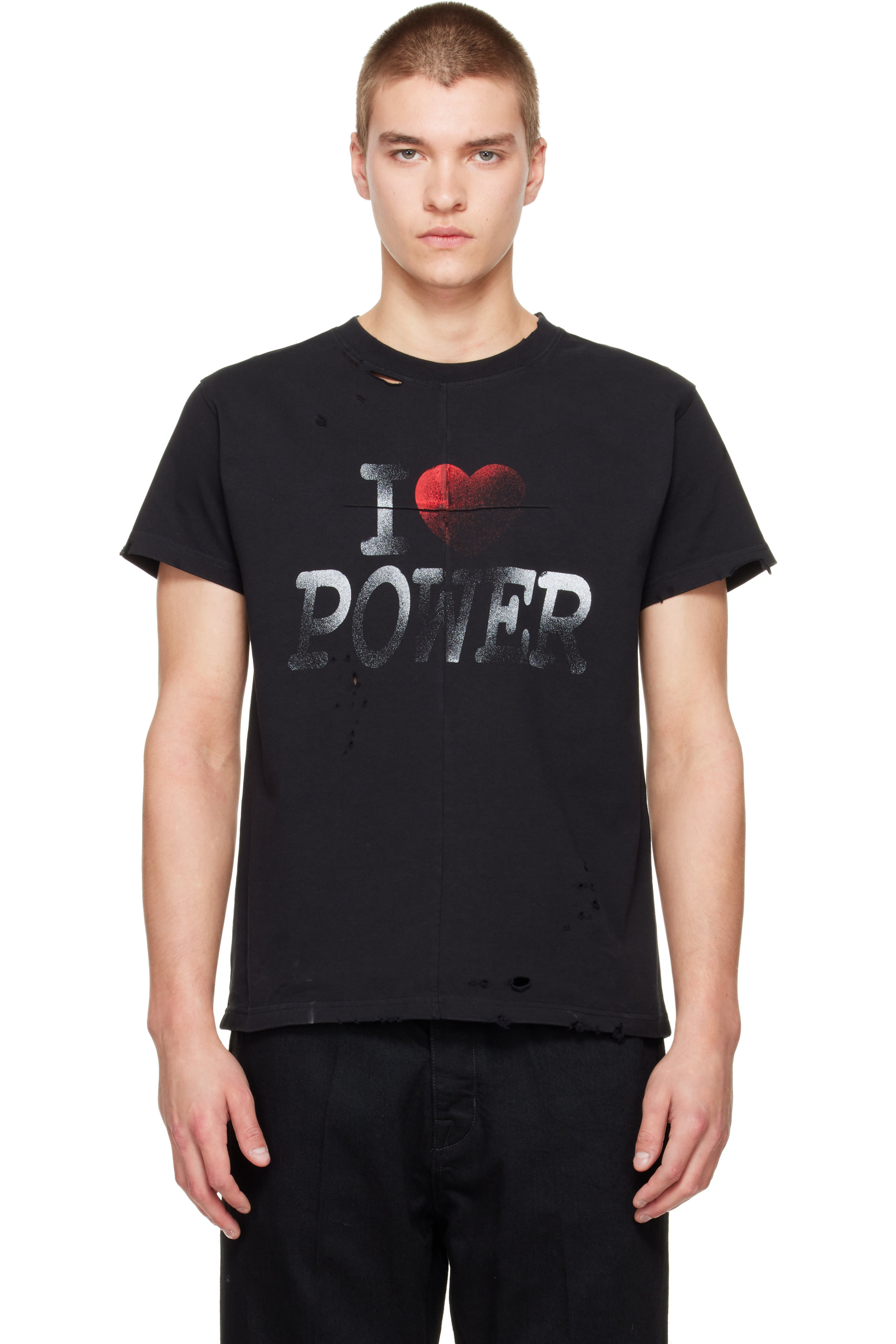 MATIÈRES FÉCALES - Black Short-Sleeve Power T-shirt