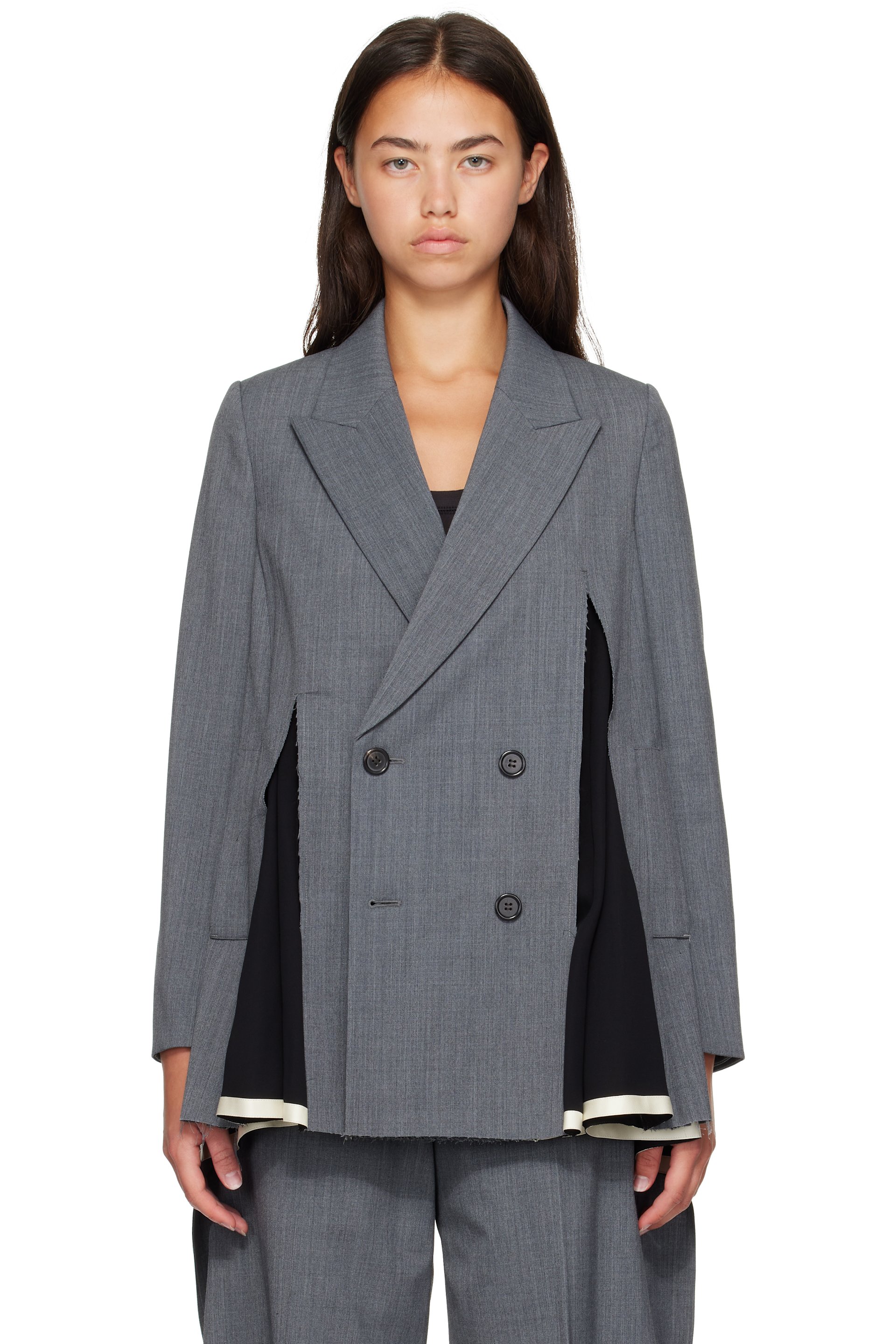 UNDERCOVER - Gray UP2F1102 Slit Panel Blazer