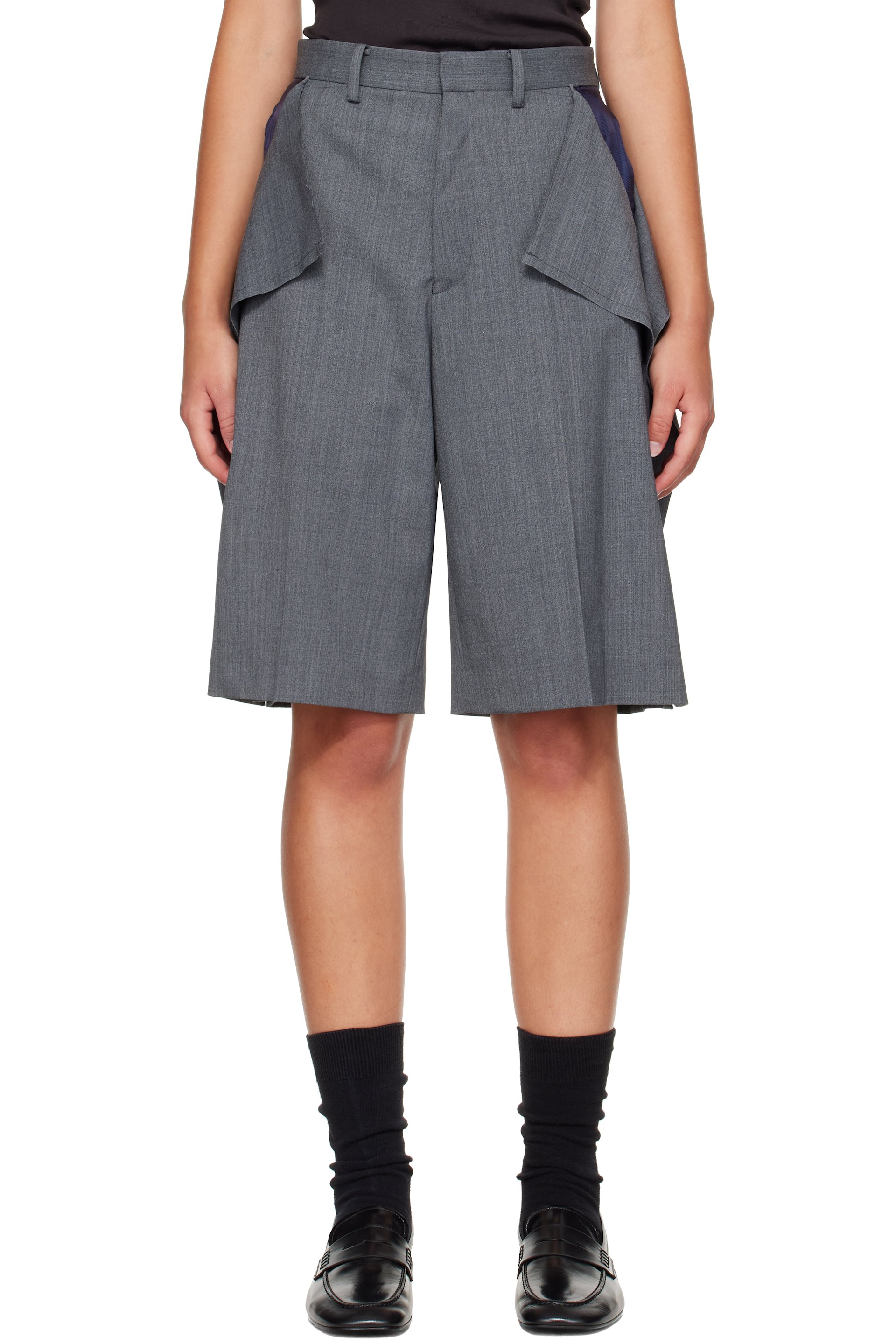UNDERCOVER - Gray UP2F1505 Long Panel Shorts