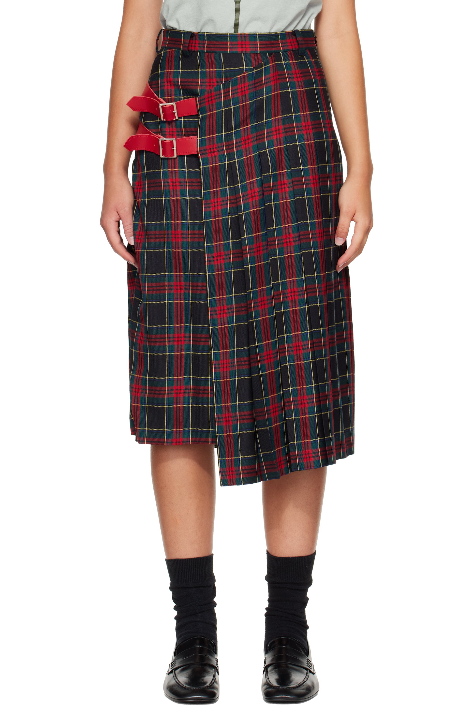 UNDERCOVER - Red & Green UP2F1603 Midi Skirt