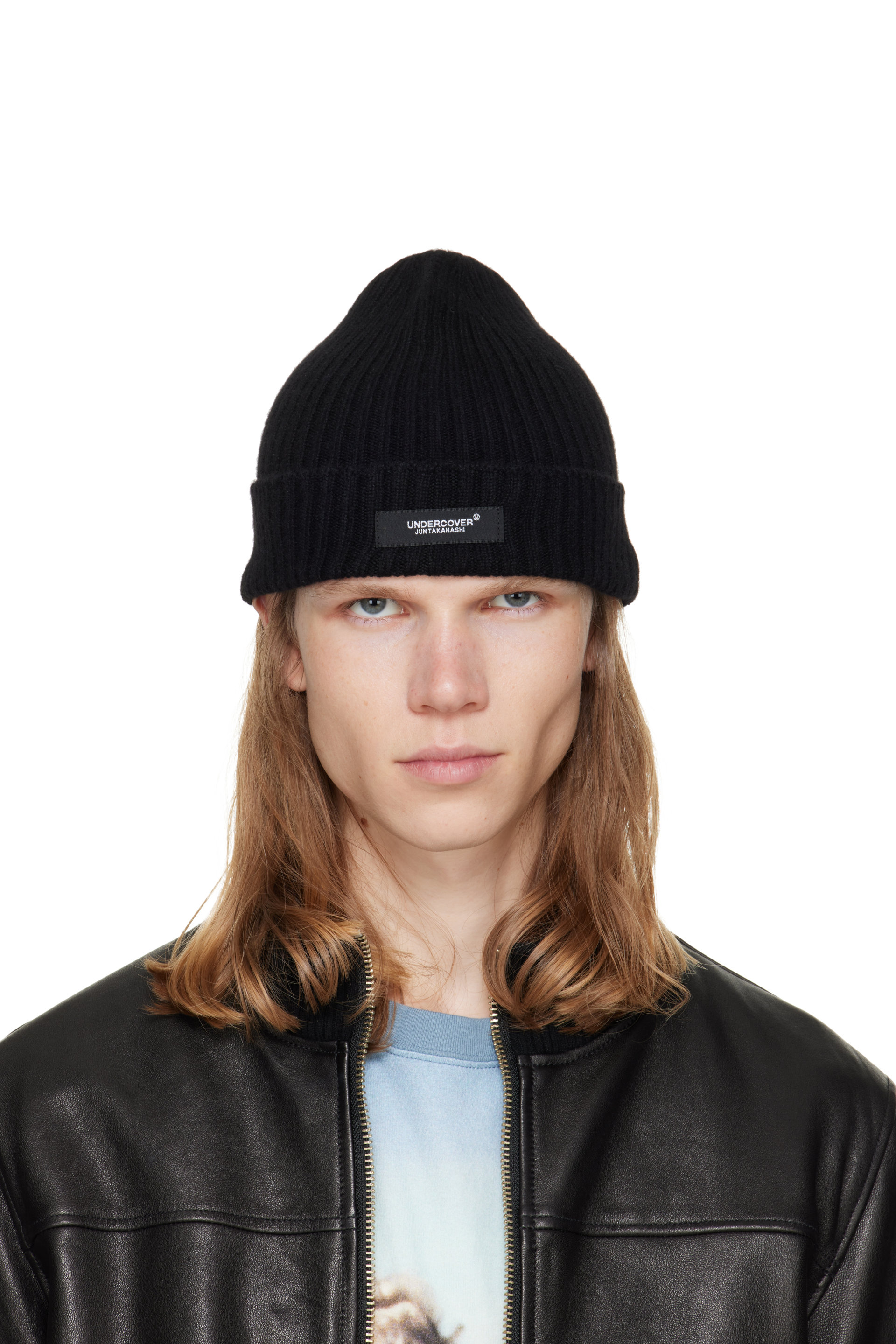 UNDERCOVER - Bonnet noir en cachemire