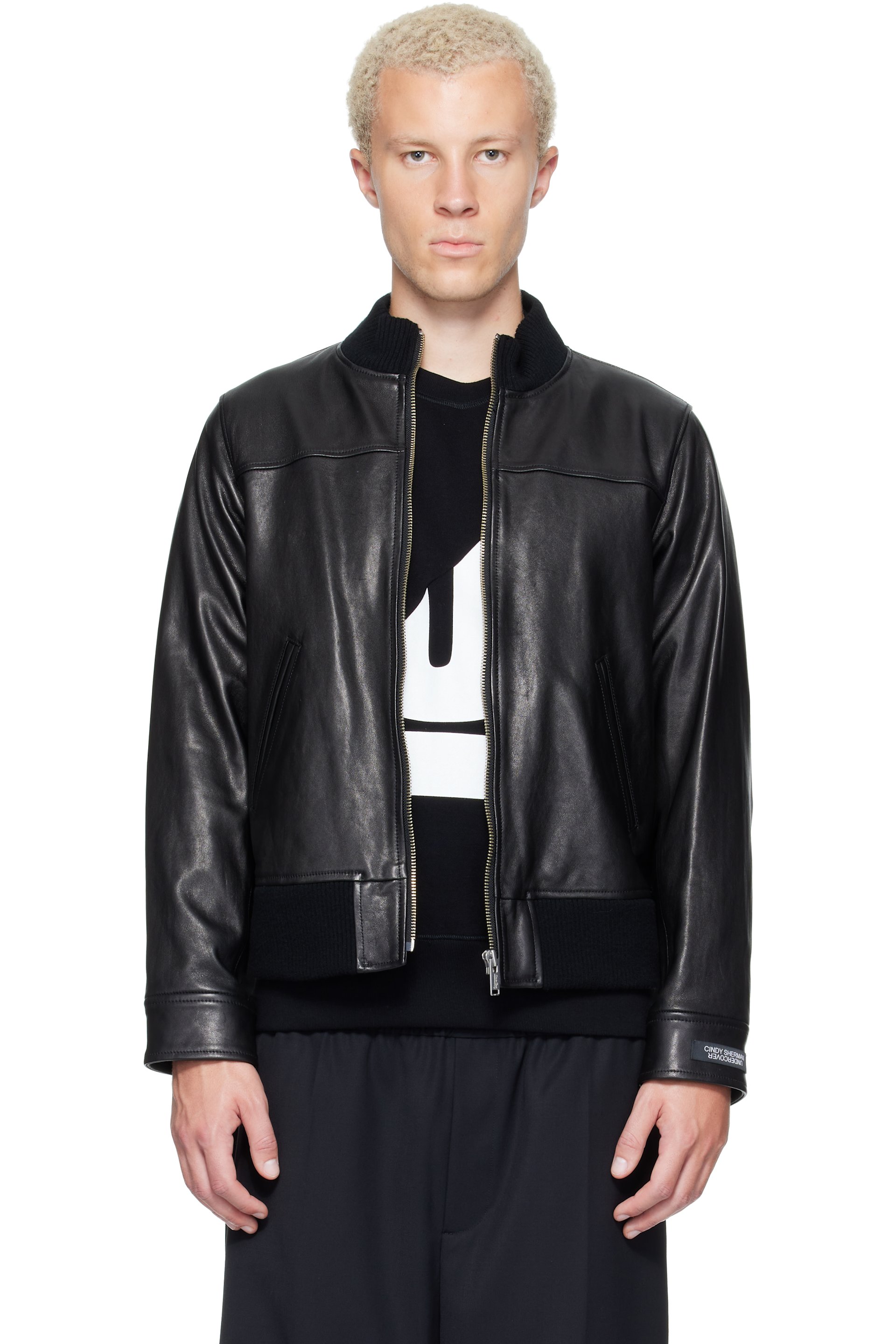 UNDERCOVER - Black Leather Blouson Jacket