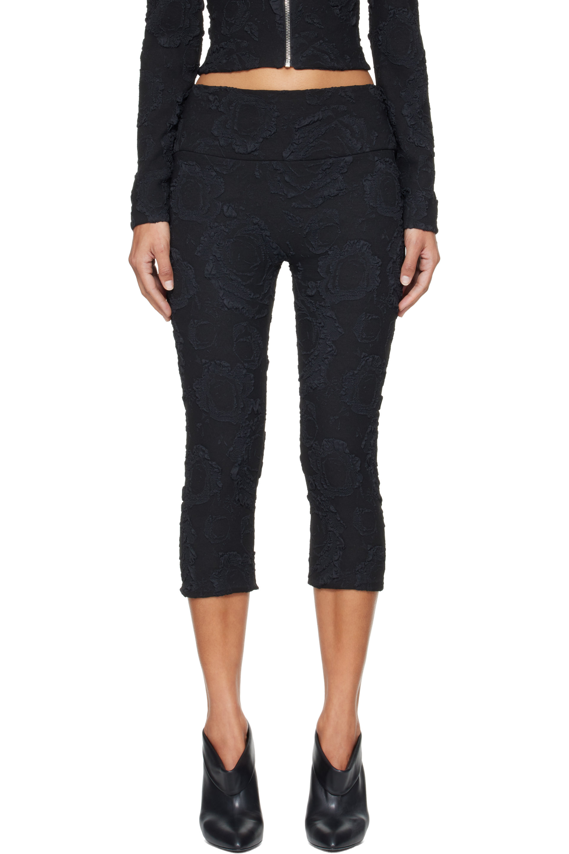 Petra Fagerstrom - SSENSE Exclusive Black Floral Cropped Leggings