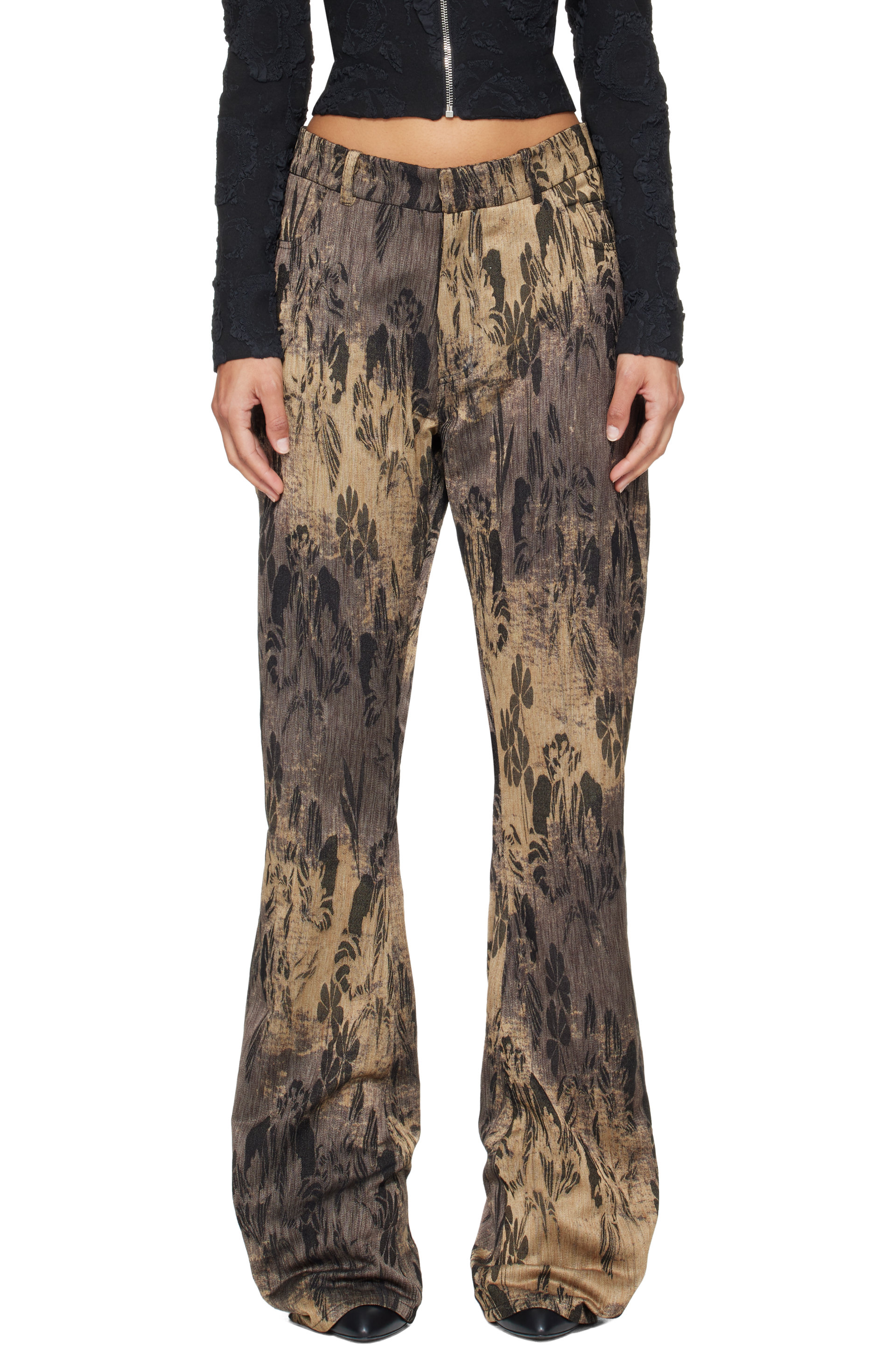Petra Fagerstrom - Gold & Black Jacquard Trousers