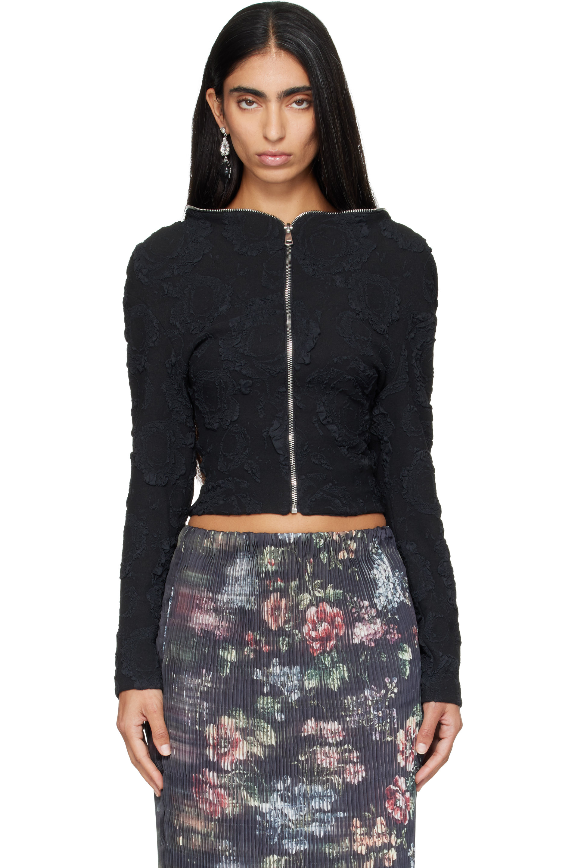 Petra Fagerstrom - Black Jacquard Cardigan