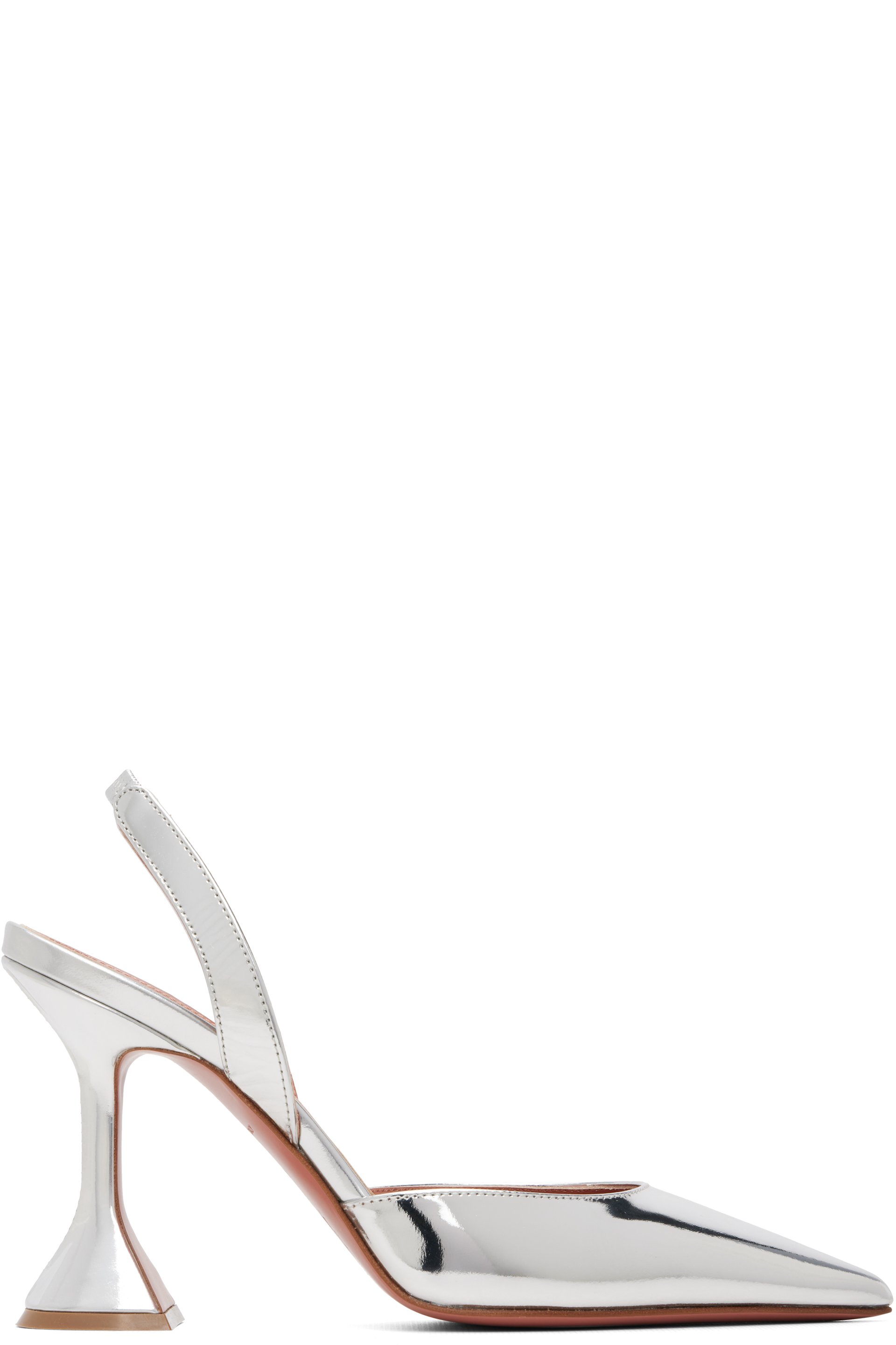 Amina Muaddi - Silver Holli Sling 95 Heels