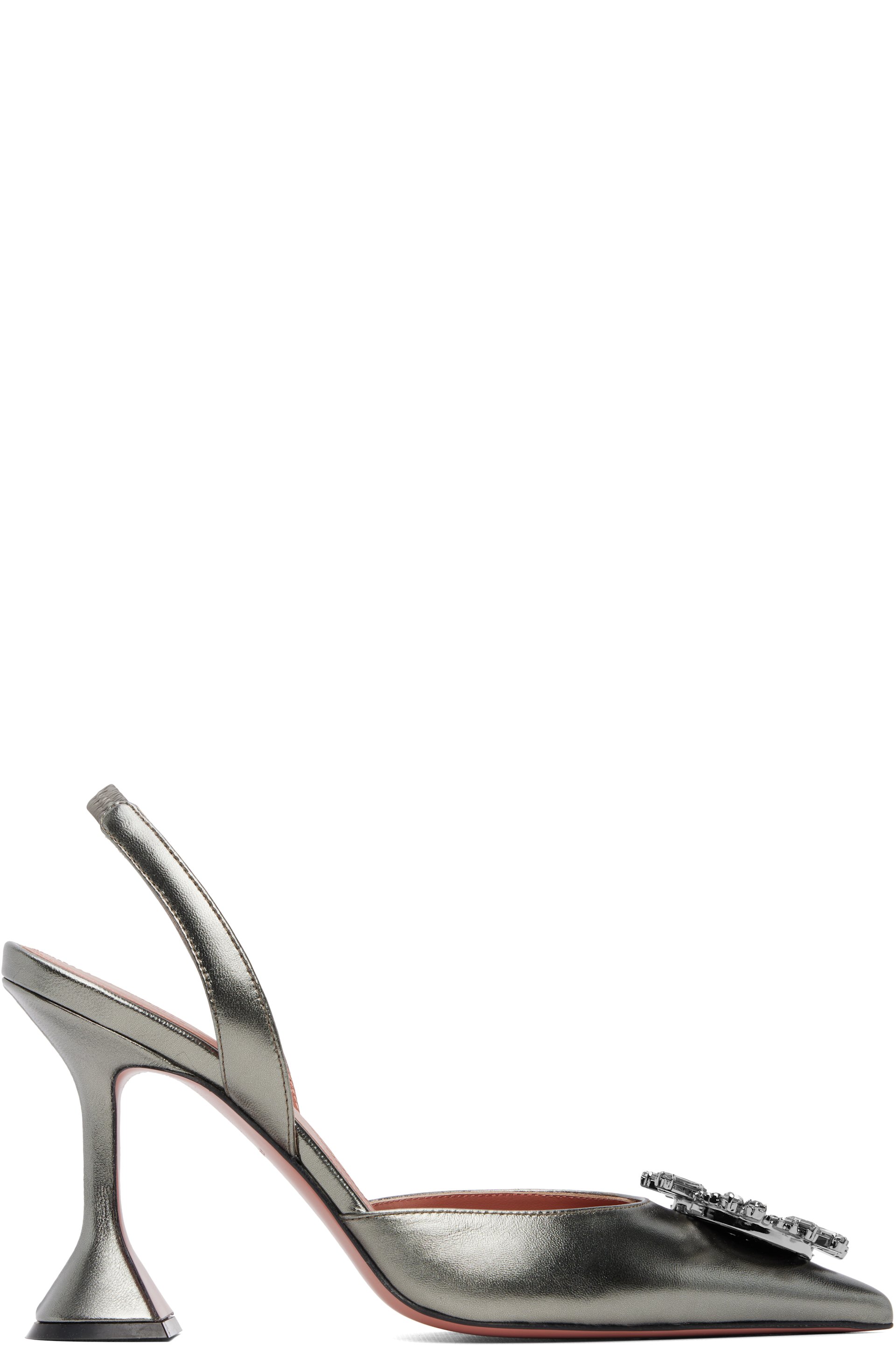 Amina Muaddi - Silver Begum Sling 95 Heels