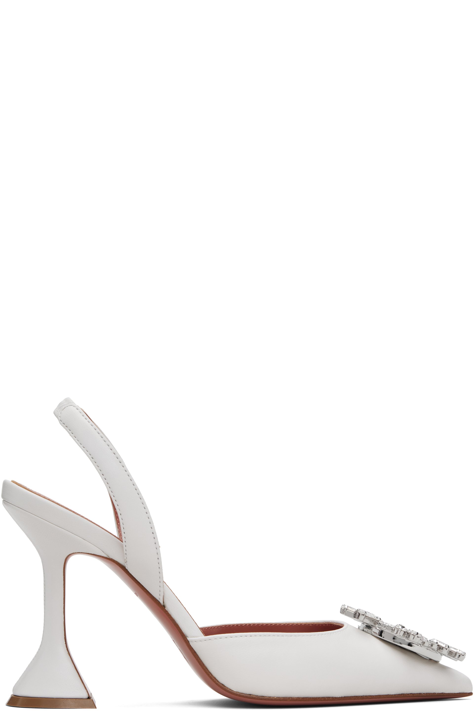 Amina Muaddi - White Begum Sling 95 Heels