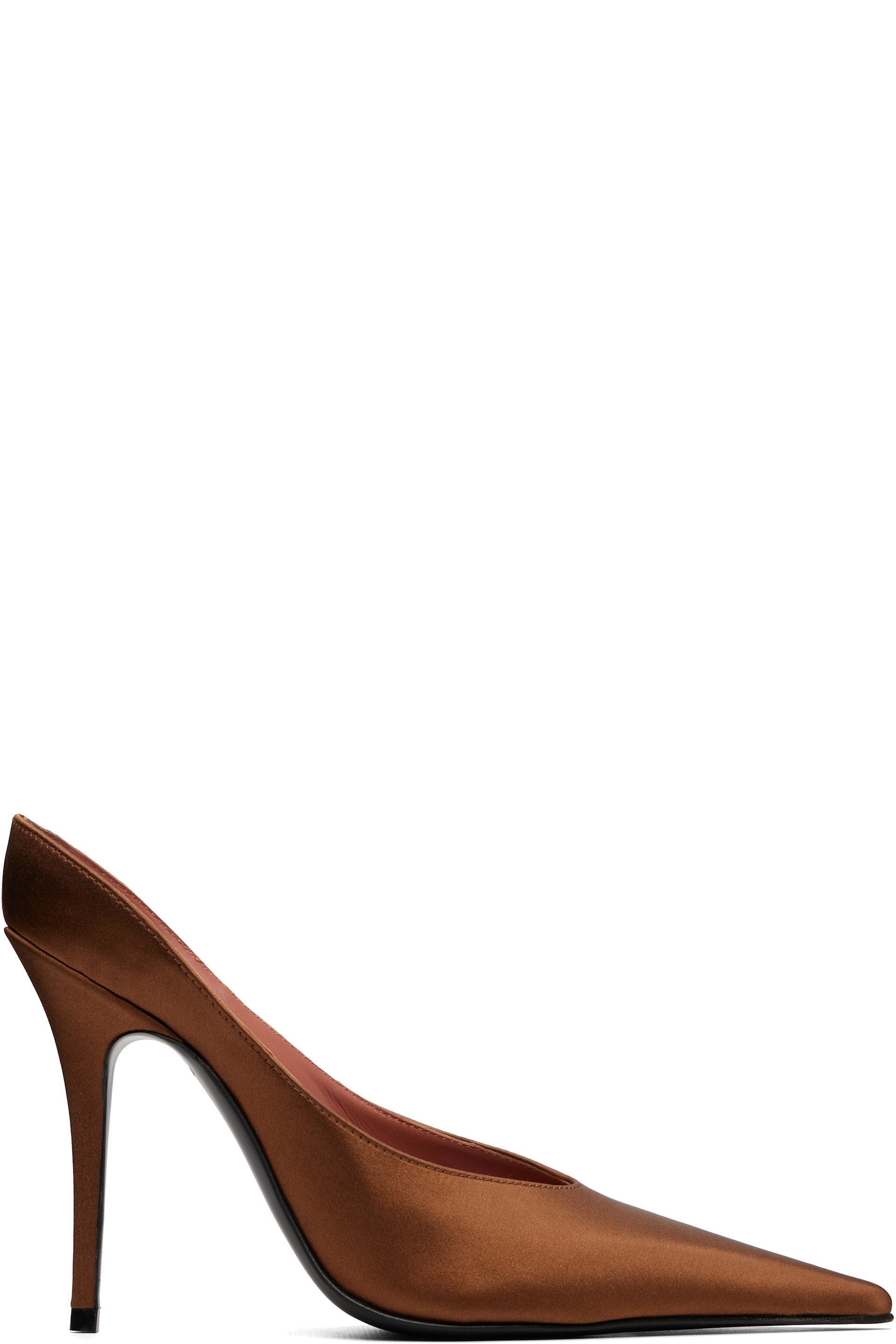 Amina Muaddi - Brown Anok 105 Mule Heels