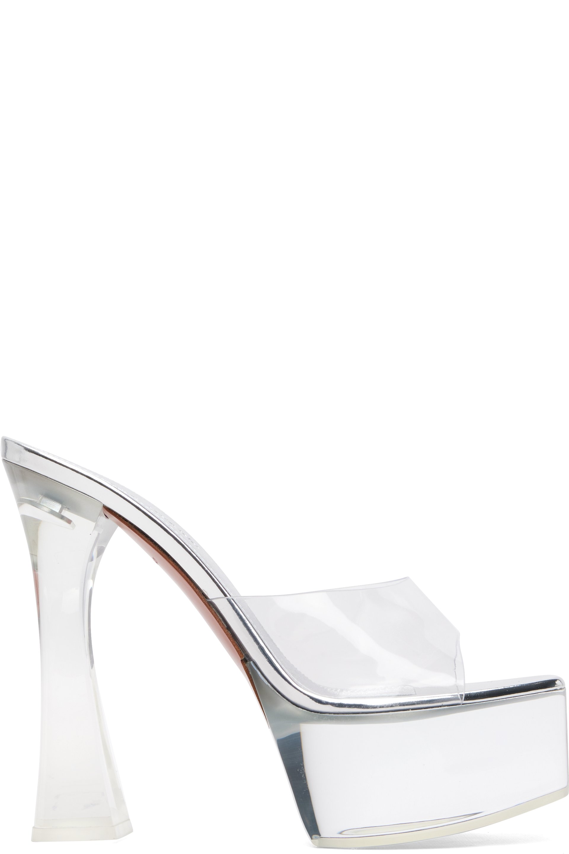 Amina Muaddi - Transparent Dalida Glass Plateau Slipper 140 Heeled Sandals