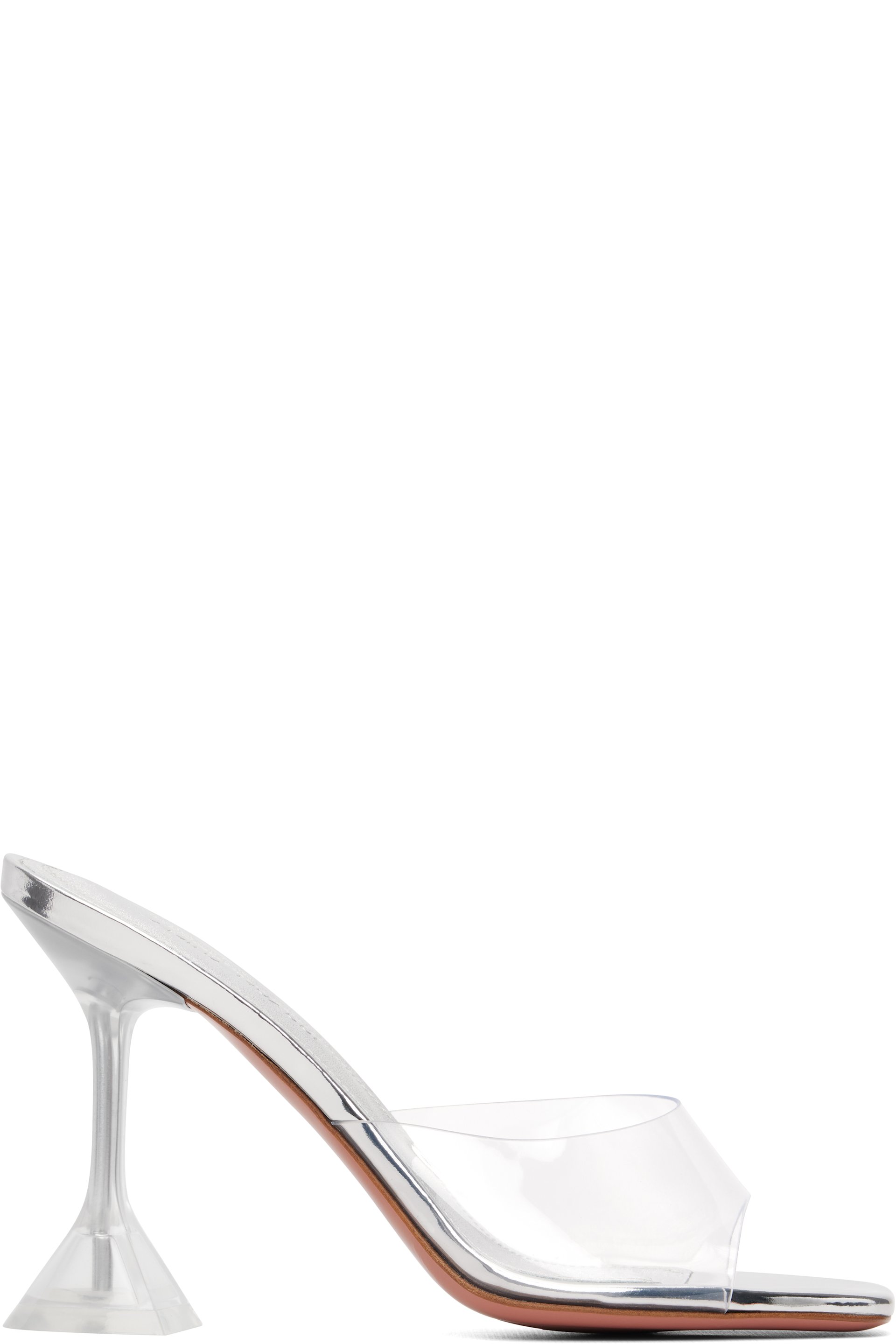 Amina Muaddi - Silver Lupita Glass Slipper 95 Heeled Sandals