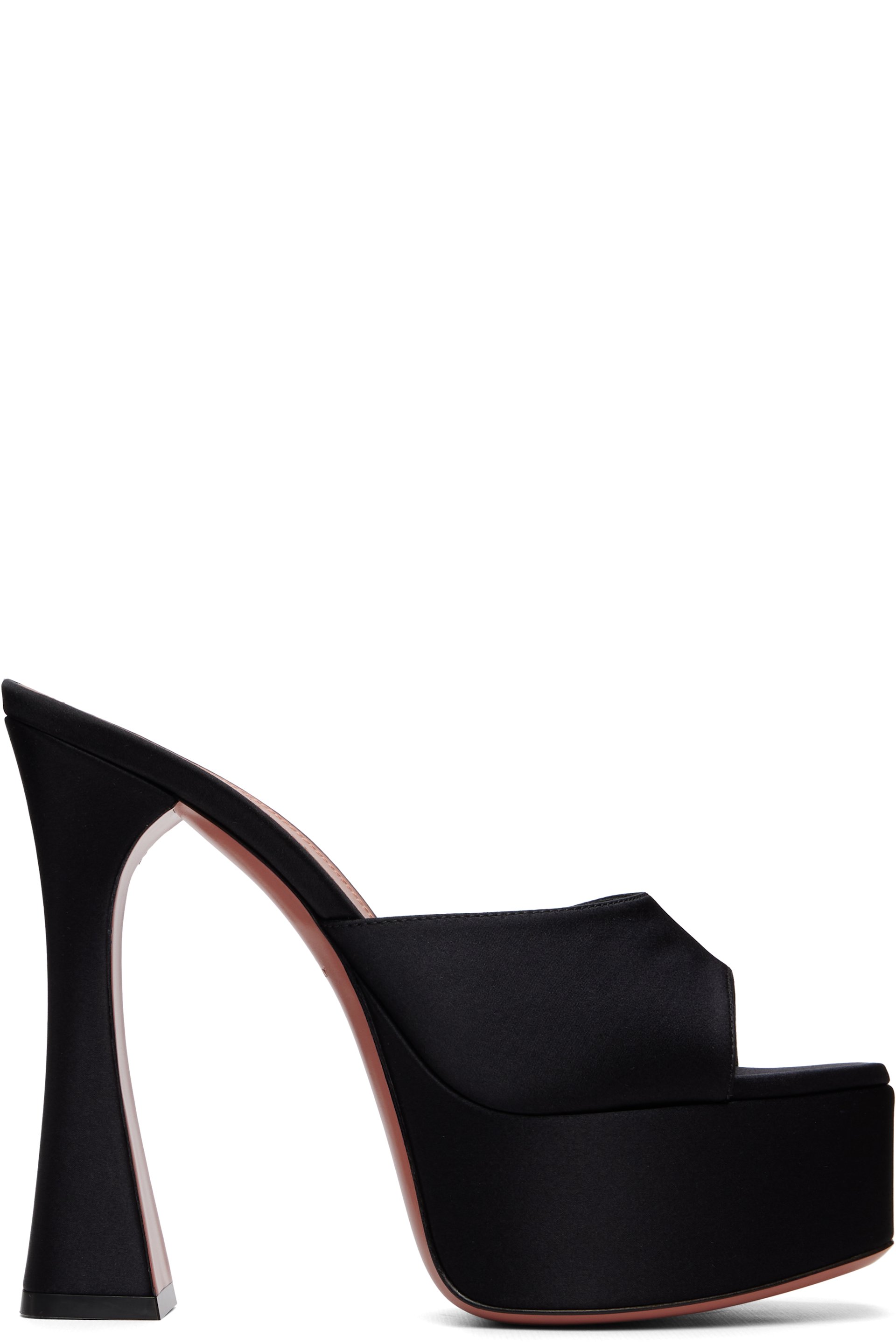 Amina Muaddi - Black Dalida Plateau Slipper 140 Heeled Sandals
