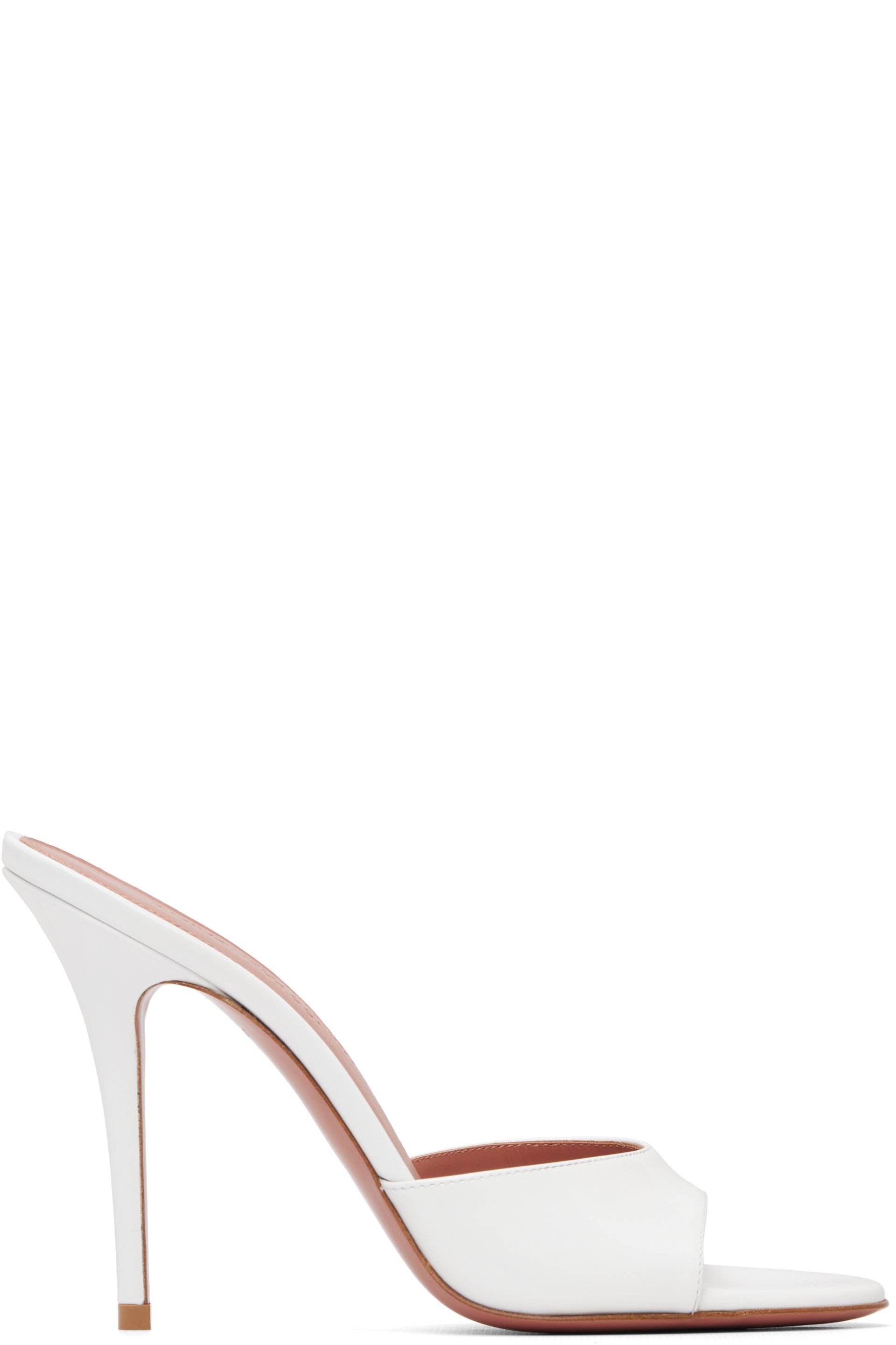 Amina Muaddi - White Elodie Slipper 105 Heeled Sandals