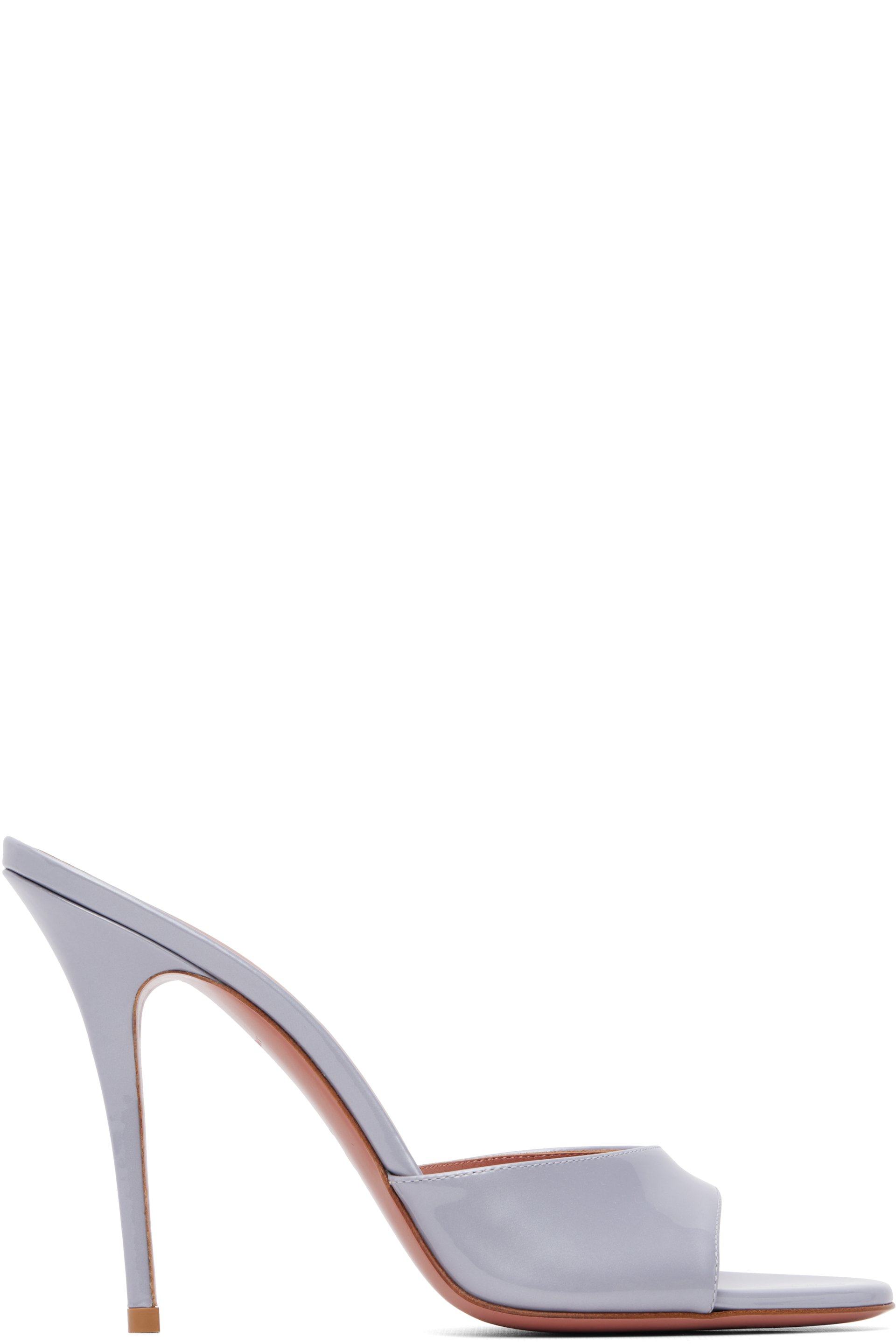 Amina Muaddi - Gray Elodie Slipper 105 Heeled Sandals