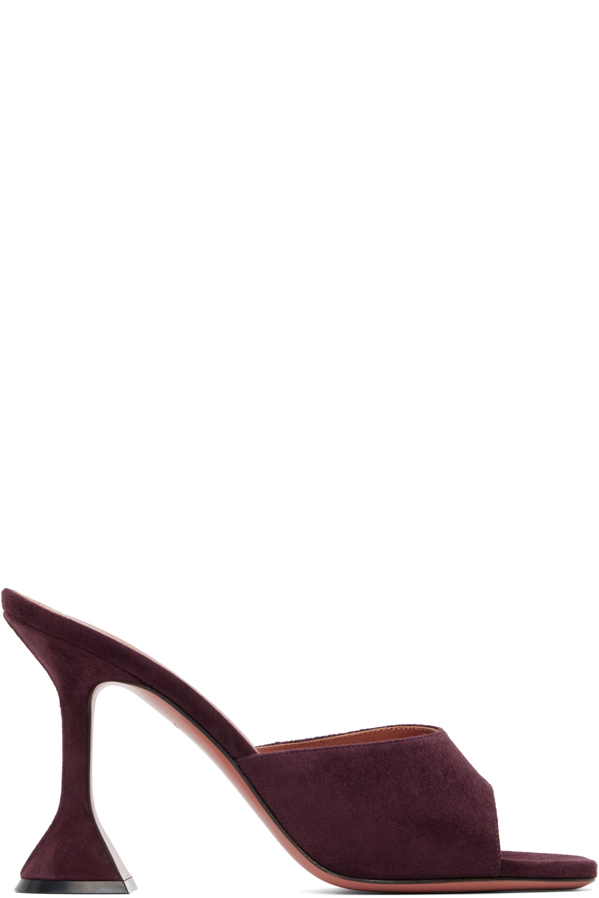 Amina Muaddi - Burgundy Lupita Slipper 95 Heeled Sandals