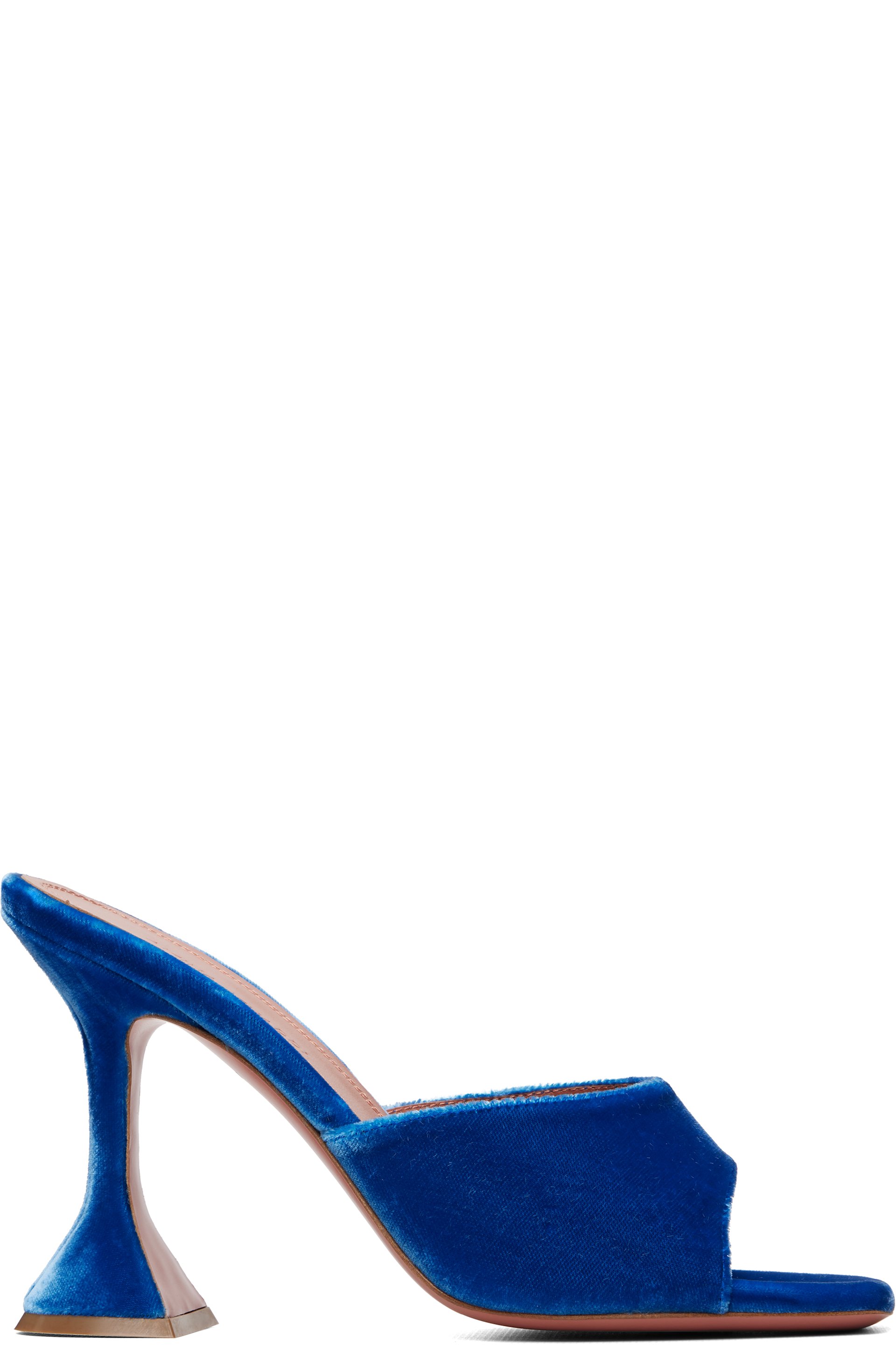 Amina Muaddi - Blue Lupita 95 Slipper Heeled Sandals