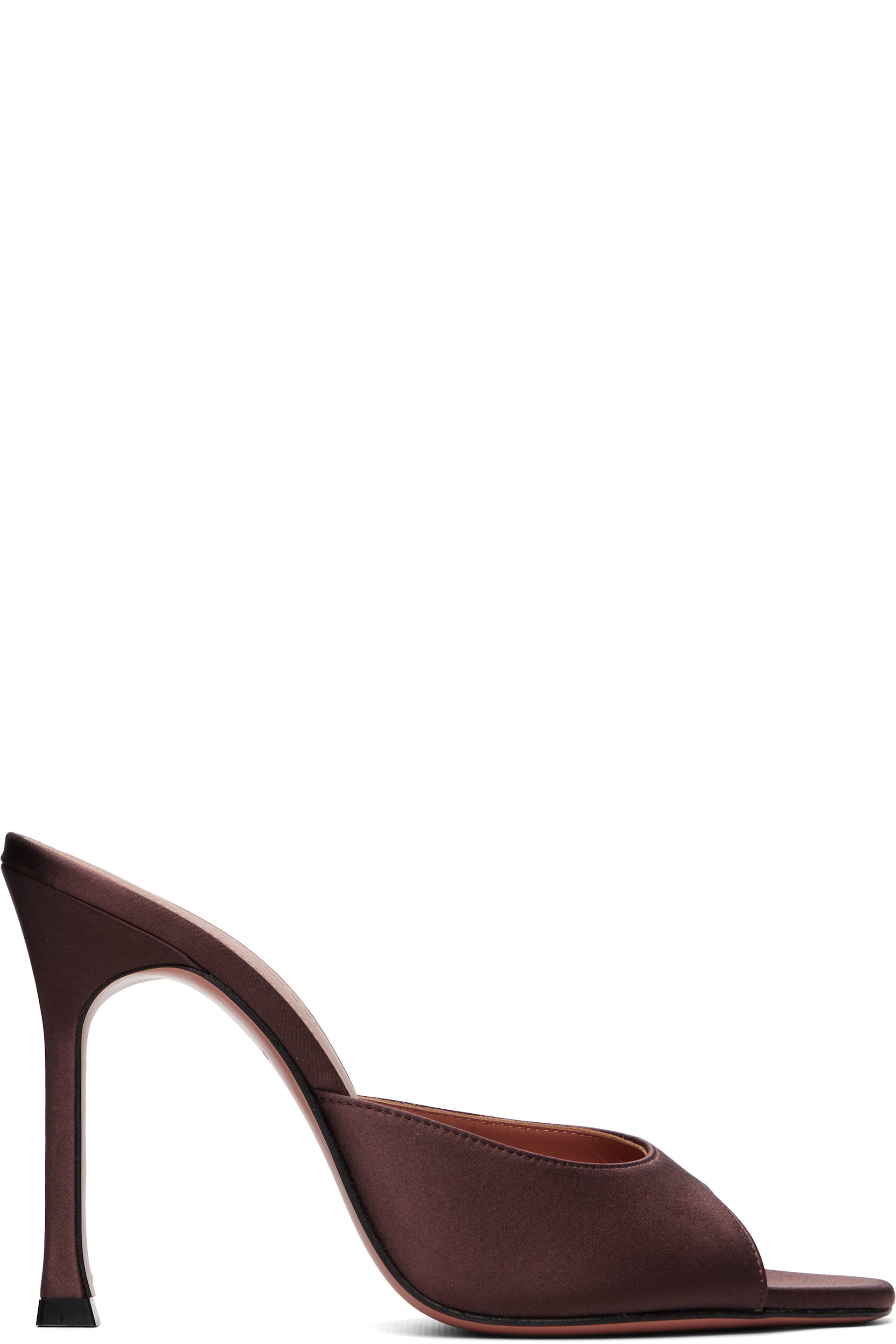 Amina Muaddi - Brown Alexa Slipper 105 Heeled Sandals