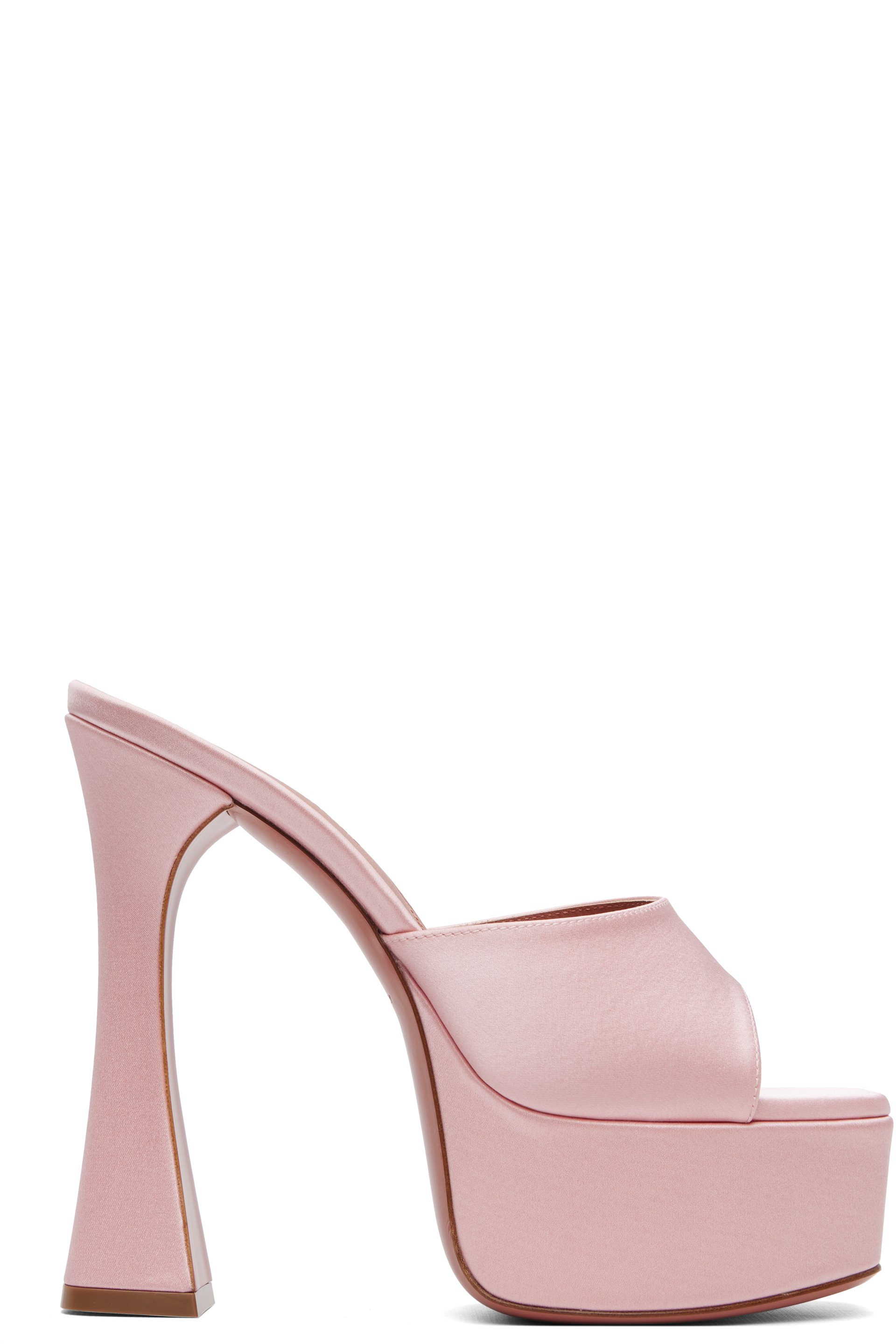 Amina Muaddi - SSENSE Exclusive Pink Dalida Slipper 140 Heeled Sandals